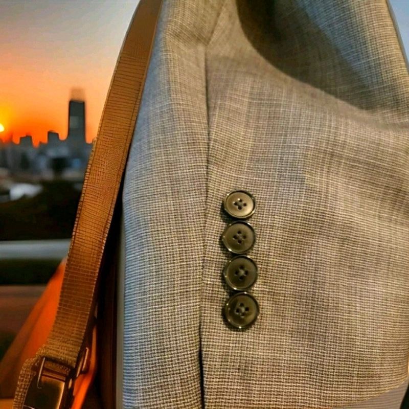 Hugo Boss Hugo Boss Mens Wool Two Button Blazer Jacket Gray Size 44 R Size 44R - 2 Thumbnail