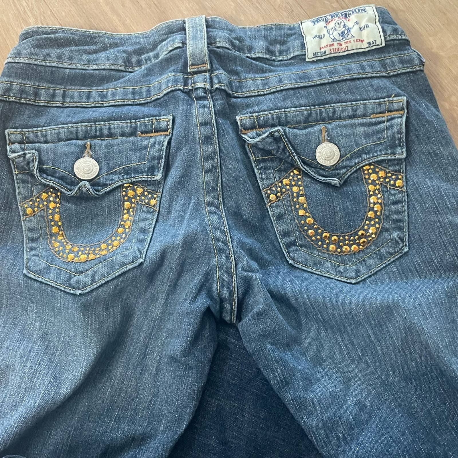 True Religion True Religion Straight Jeans size 28 studded logo pockets Size 28" / US 6 / IT 42 - 5 Thumbnail