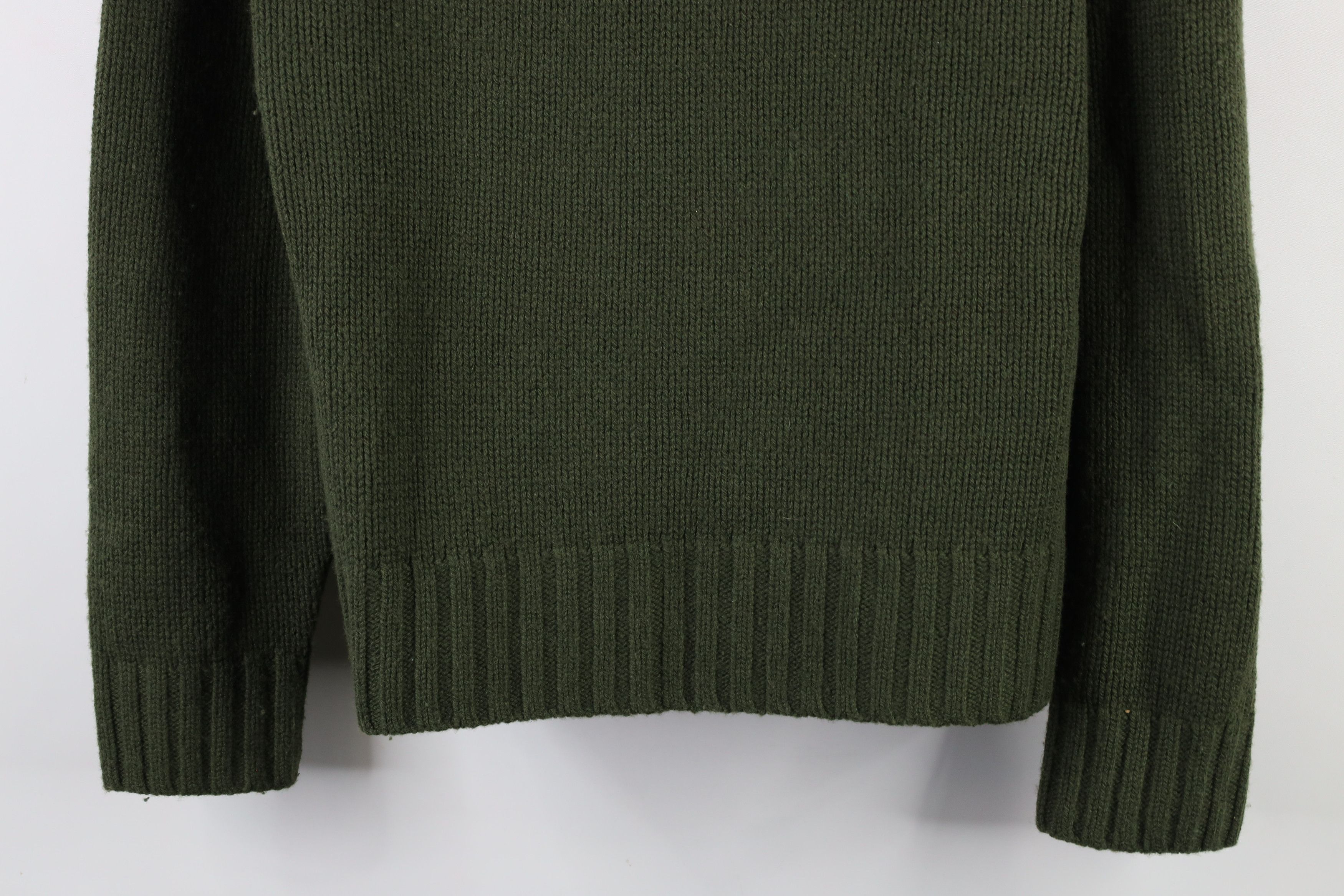 J.Crew × Vintage Vintage J Crew Chunky Knit Lambswool Henley Sweater Green Size US S / EU 44-46 / 1 - 3 Thumbnail