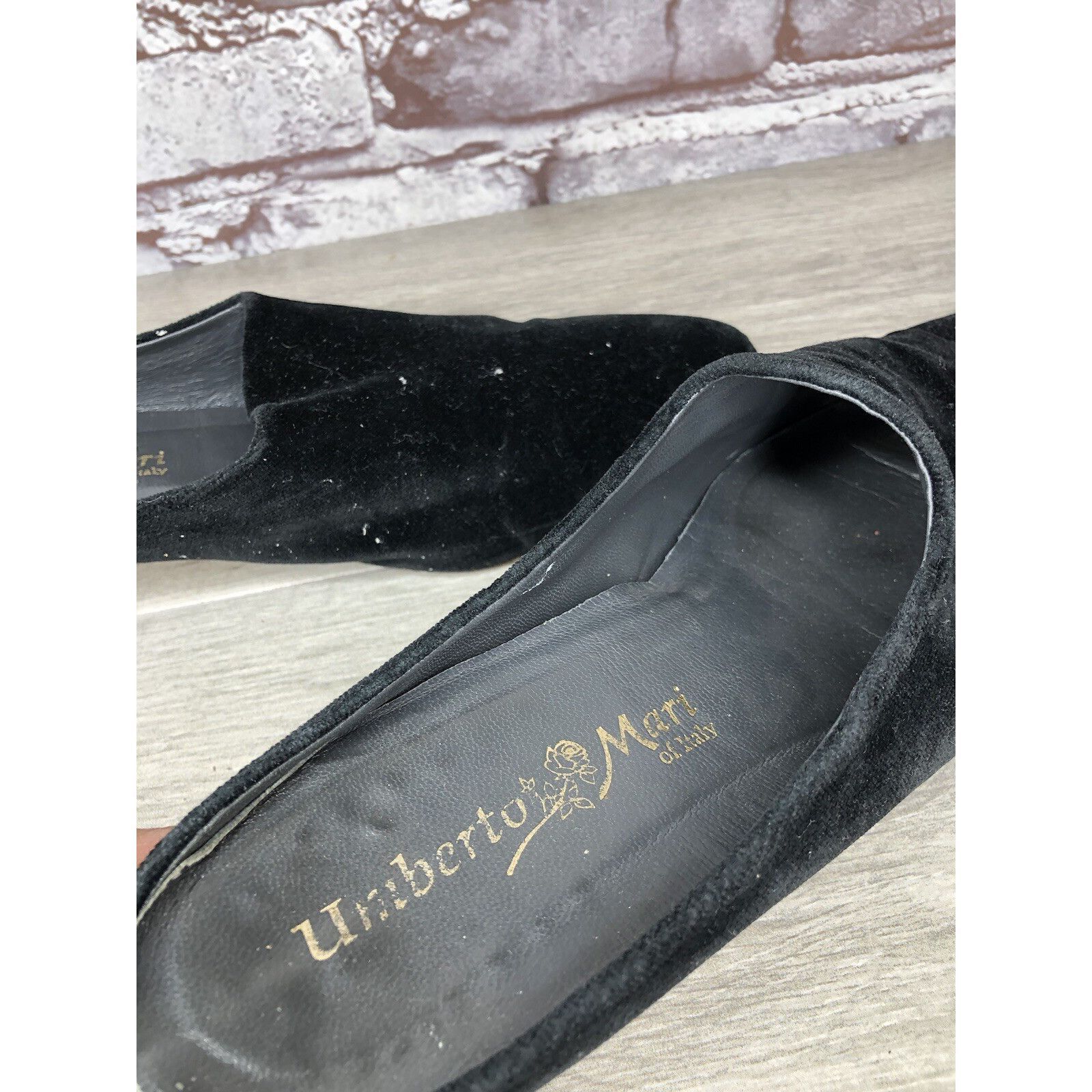 Umbro Umberto Mari Black Suede Leather Slip On Heel Mules Shoes Wo Size US 10 / IT 40 - 21 Thumbnail