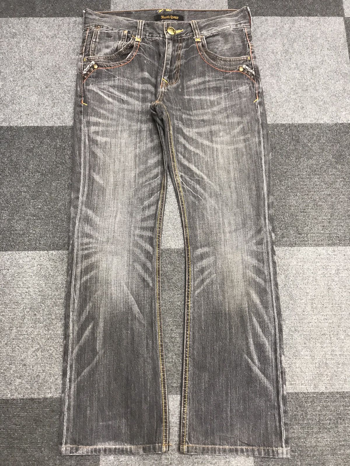 Japanese Brand 💥FLARE💥Archival RushHour Japan Black Stone Wash Denim F168 Size US 32 / EU 48 - 22 Thumbnail