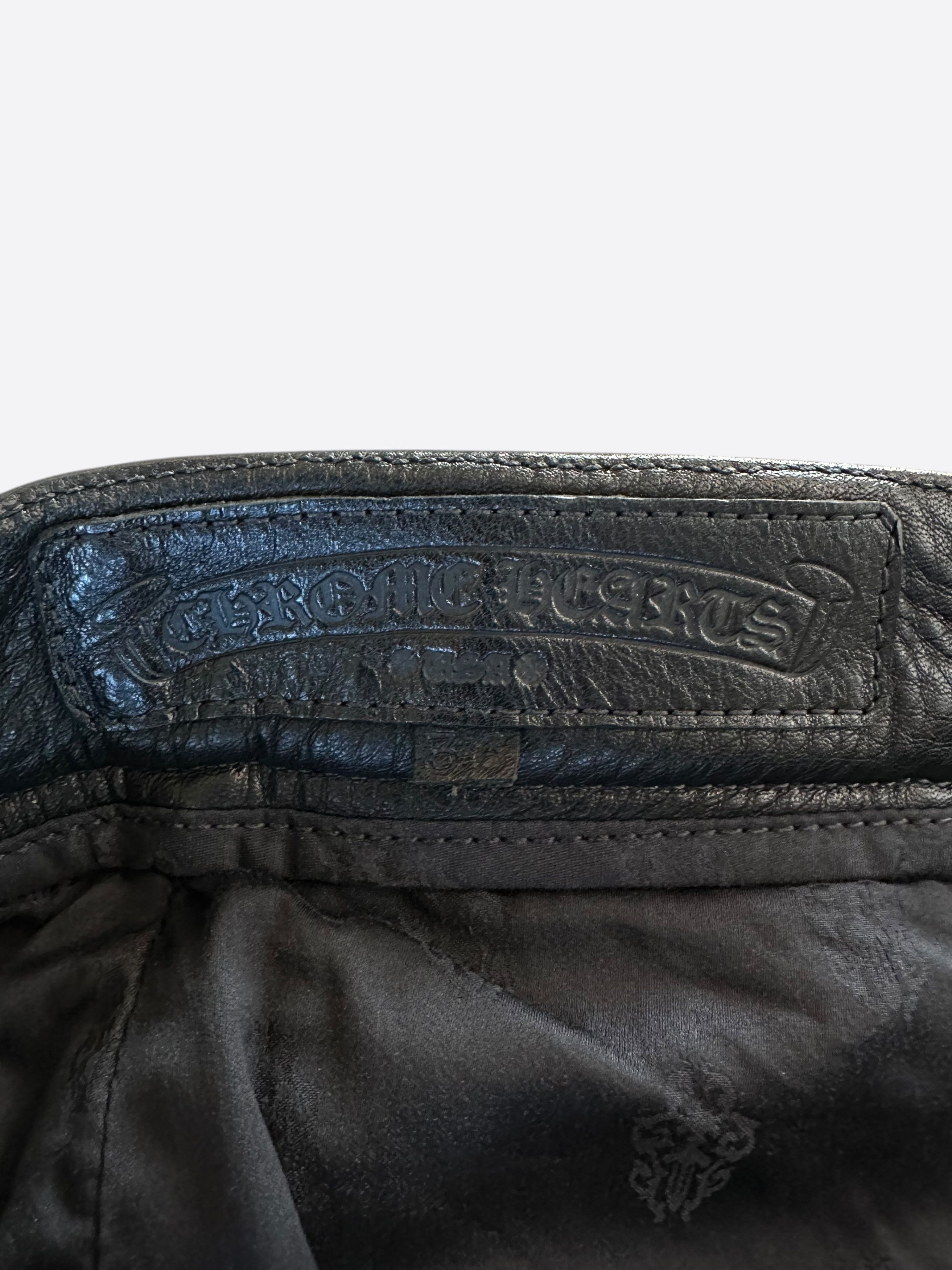 Chrome Hearts Chrome Hearts Black Leather Fleur Knee Carpenter Pants Size US 36 / EU 52 - 5 Thumbnail