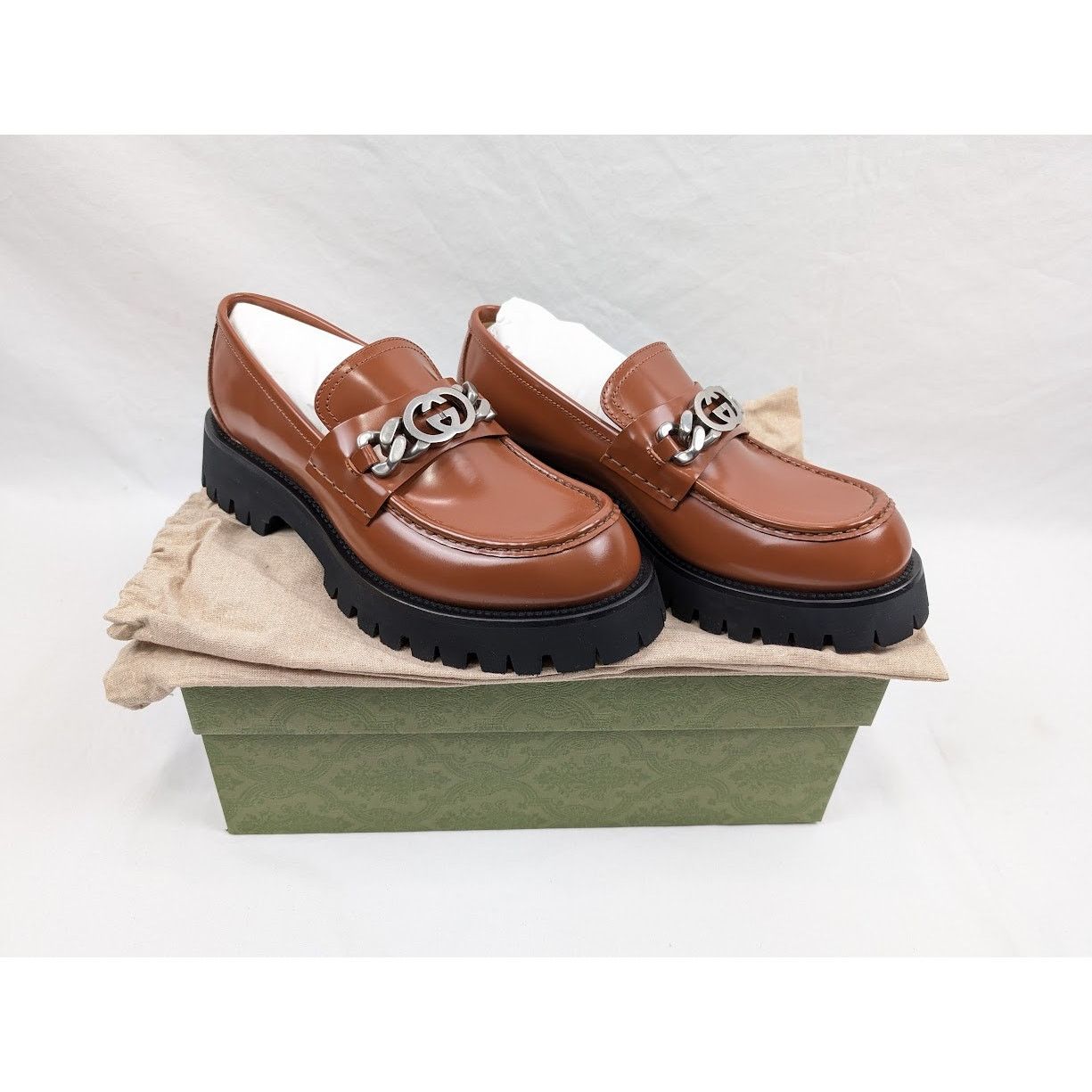 Gucci o1rshd1 Cordovan Lux Loafers in Rust Size US 12 / EU 45 - 22 Thumbnail