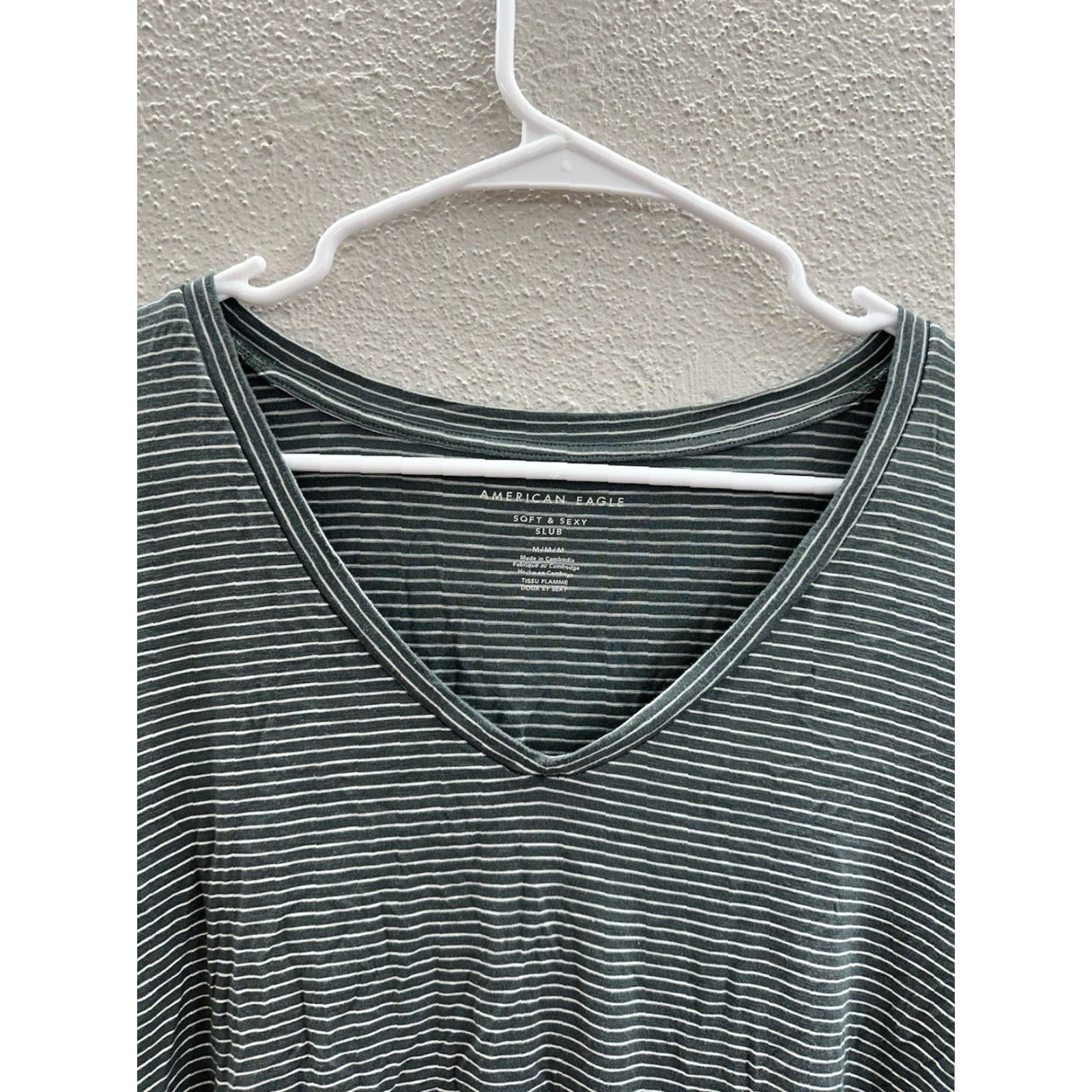 American Eagle Outfitters American Eagle Outfitters Blouse Shirt Long Sleeve Green Size M Womens Slub Knit V-Neck Size M / US 6-8 / IT 42-44 - 3 Thumbnail