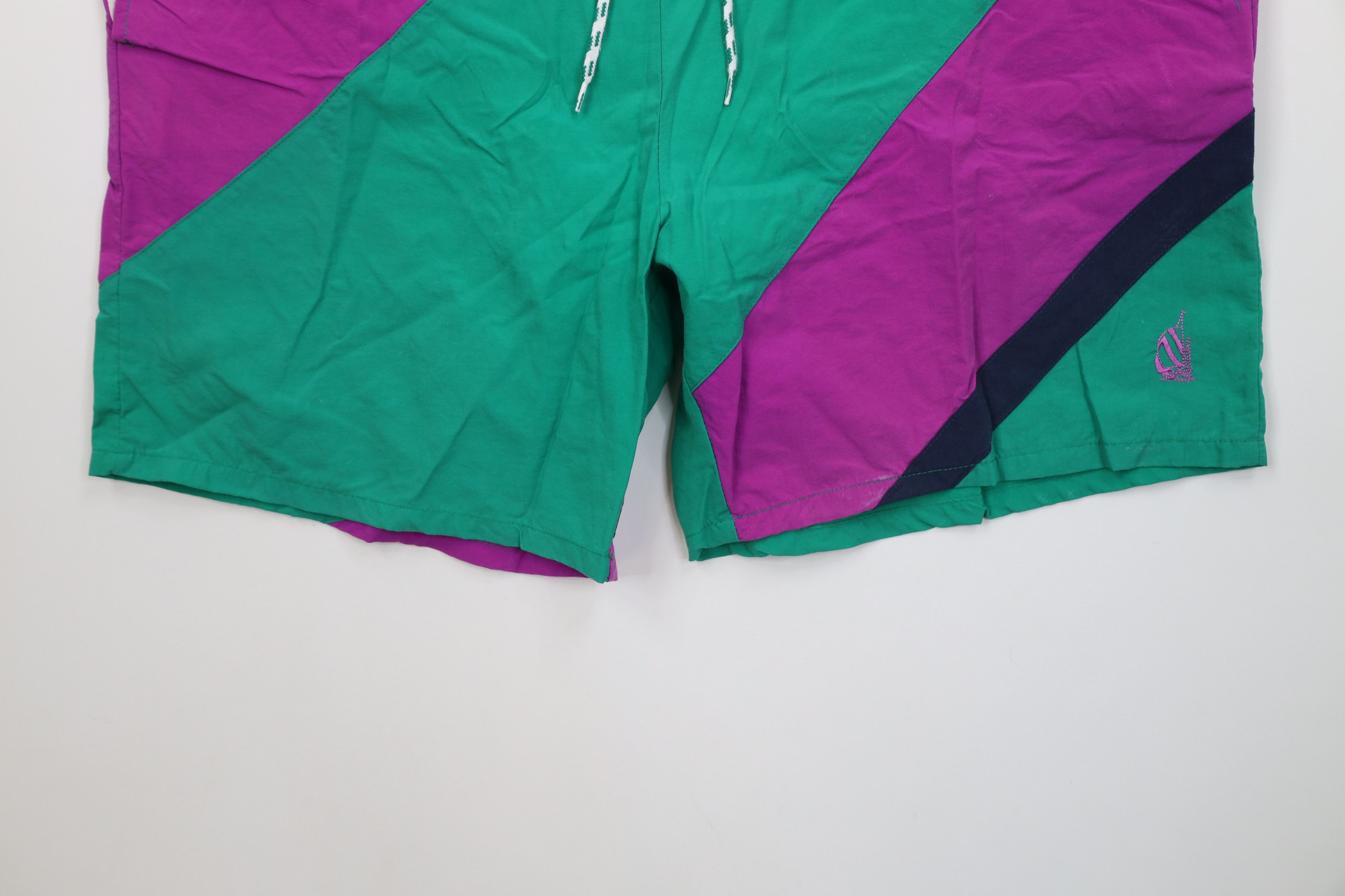 Nautica AS IS Vintage 90s Nautica Beach Sailing Lined Shorts Trunks Size US 38 / EU 54 - 4 Thumbnail