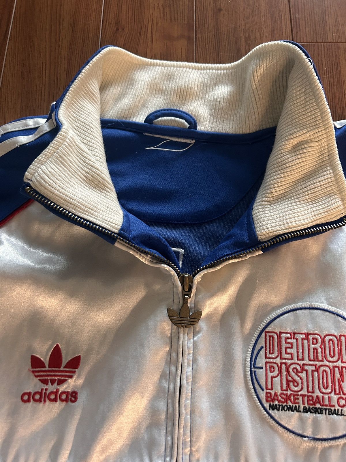 Adidas 2008 Detroit Pistons NBA X Adidas White & Black Track Jacket Size US XL / EU 56 / 4 - 7 Thumbnail
