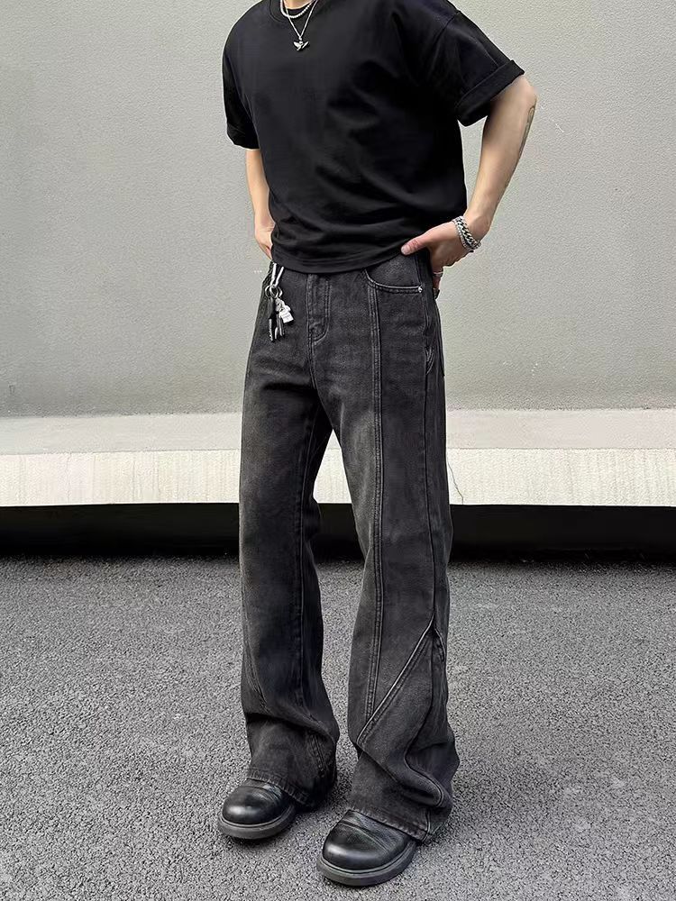 Japanese Brand × Jean Washed Black High Street Straight Leg Micro Flare Jeans Size US 32 / EU 48 - 3 Thumbnail