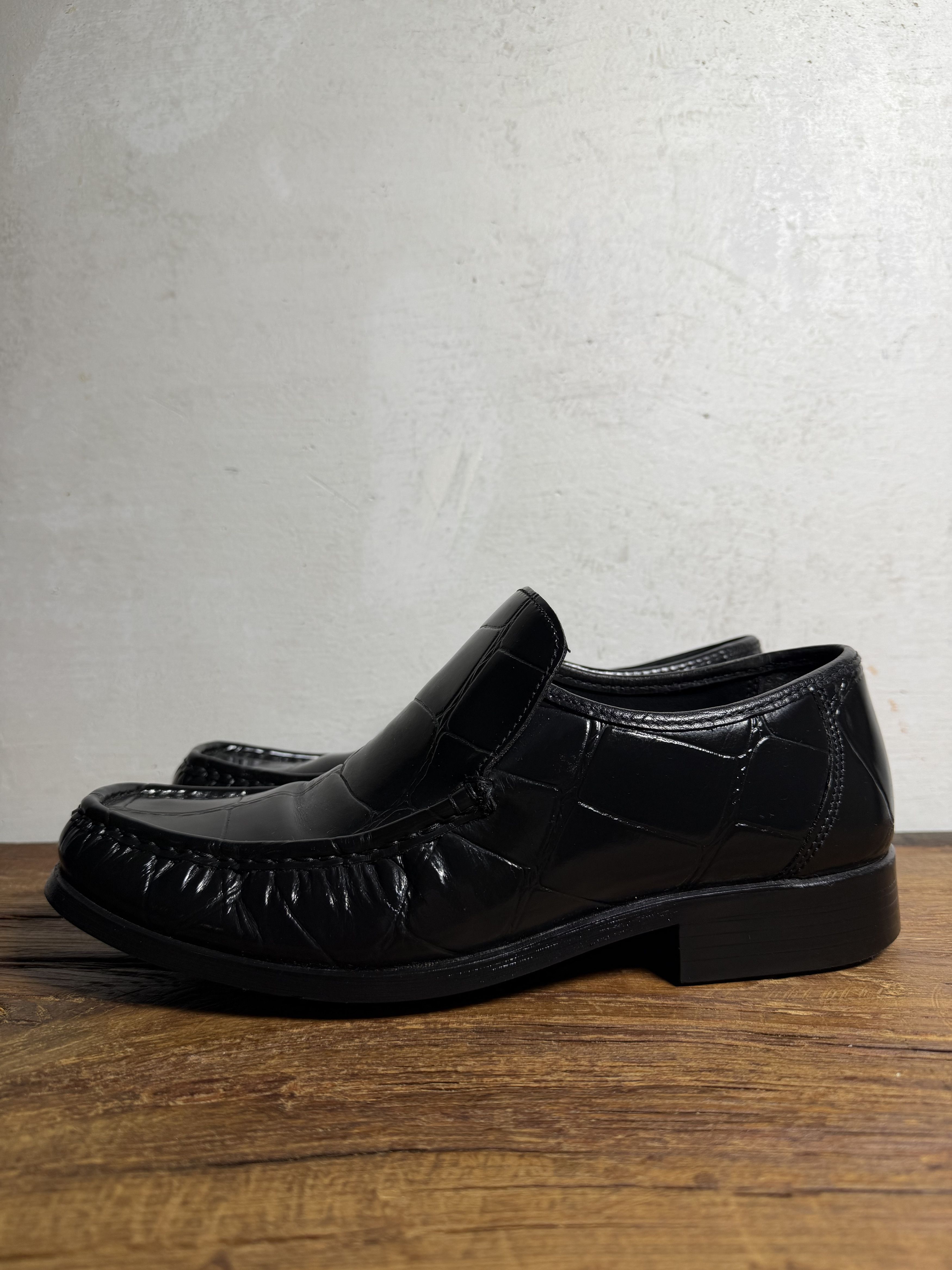 Handmade Burton Textured Leather Loafers with Square Toes Size US 10 / EU 43 - 2 Thumbnail