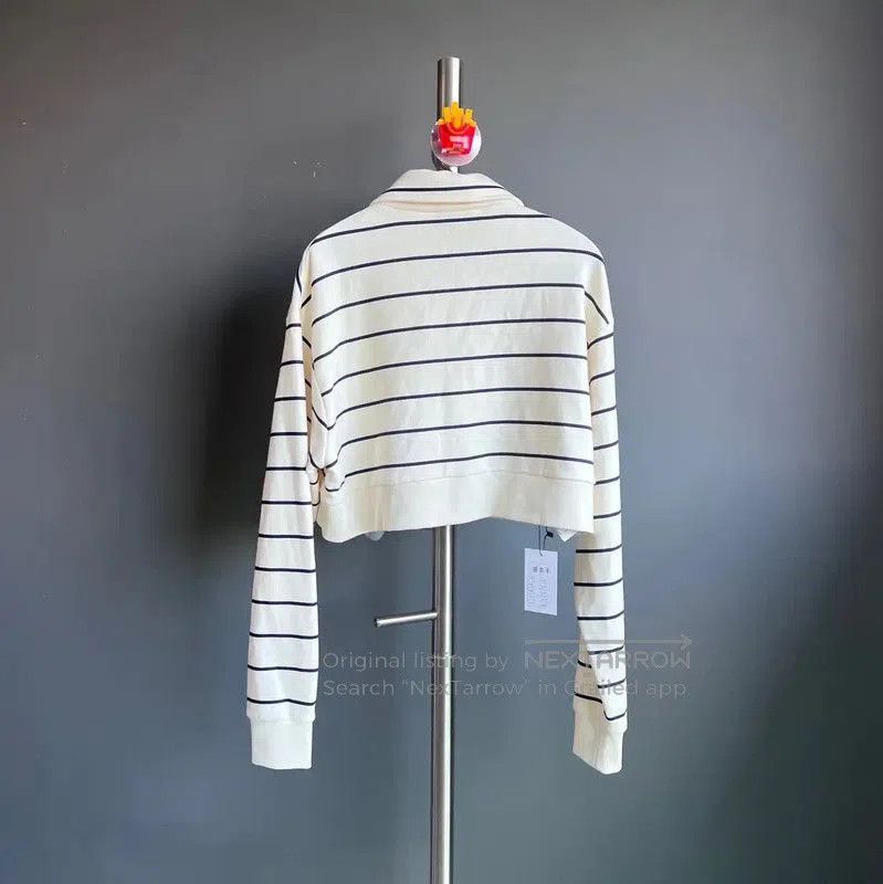 Miu Miu Miu Miu Striped Cropped Cotton Sweatshirt . Size S / US 4 / IT 40 - 3 Thumbnail