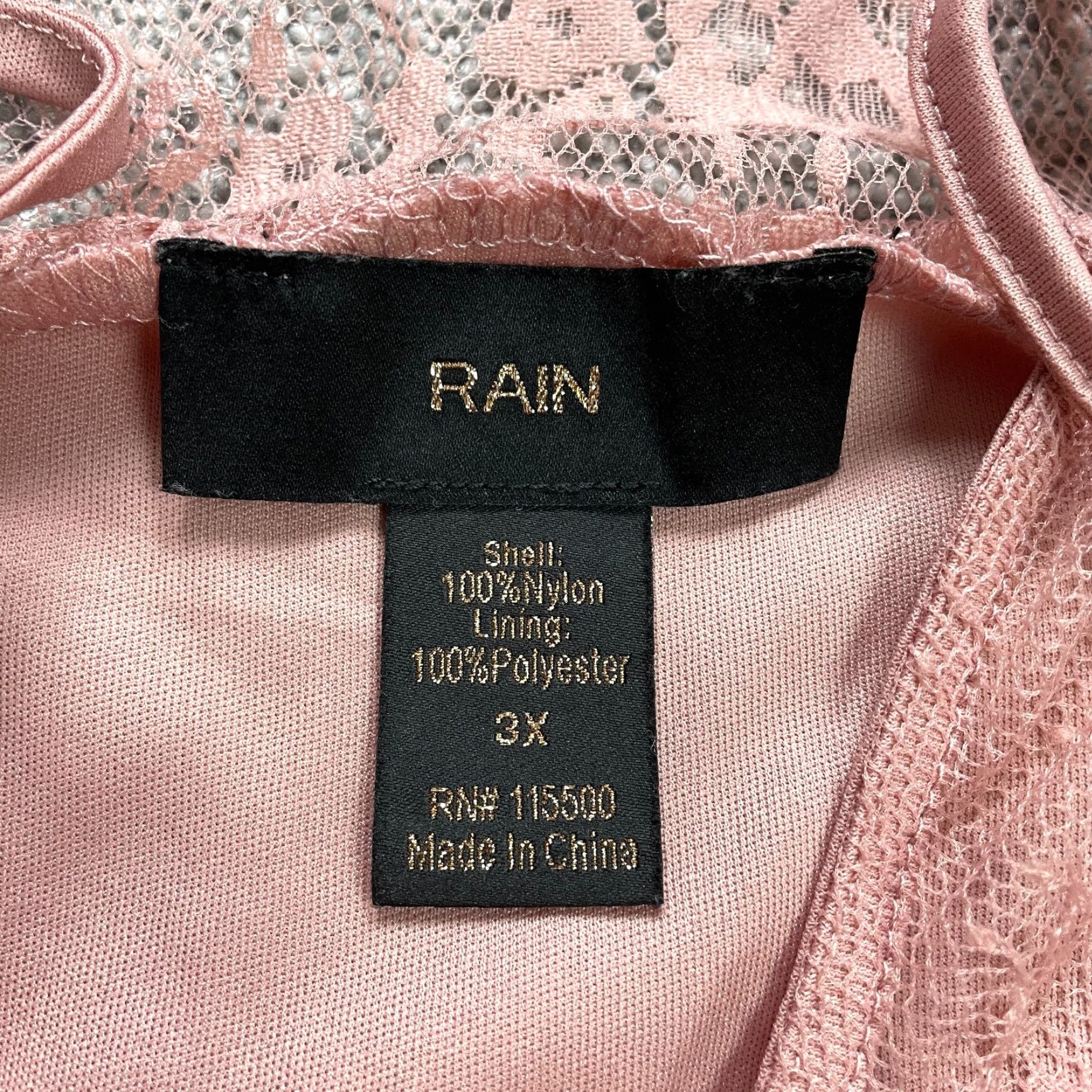 Rains Rain Lace Blouse Tunic Womens 3XL Peach Cold Shoulder Nylon Lined Flowy Casual Size XXL / US 16-18 / IT 52-54 - 4 Thumbnail