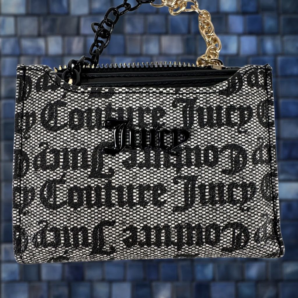 Juicy Couture Juicy Couture Wallet Zip-Around Gray Monogram Spell Out Embellishments Credit Card Folding Women Size ONE SIZE - 1 Thumbnail