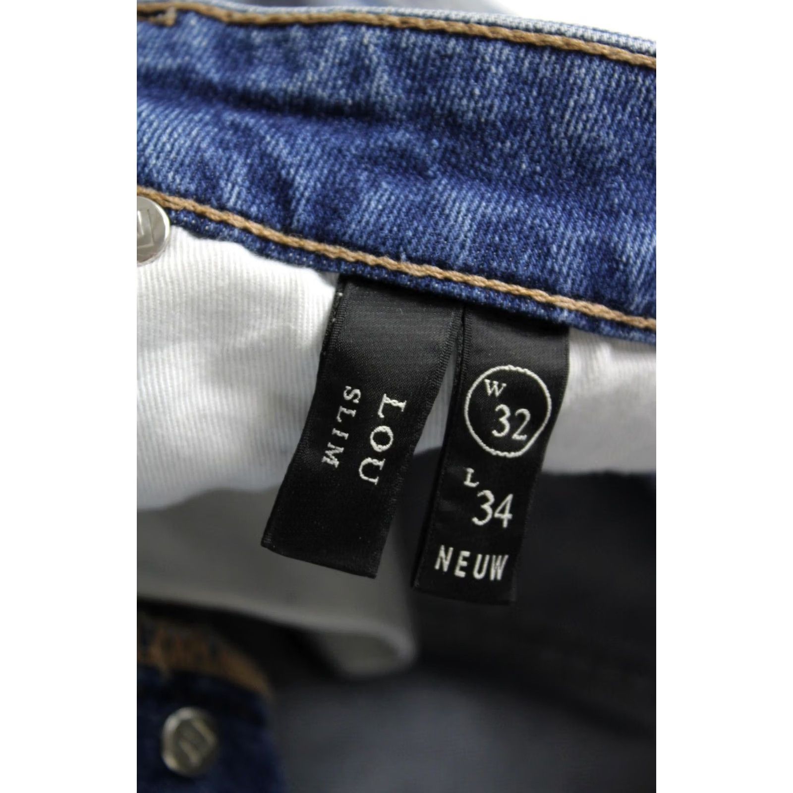 Vintage Neuw Lou Slim Polymer Blue Jeans Men's W32/L34 Stretchy Faded Pockets Whiskers Size US 32 / EU 48 - 6 Thumbnail