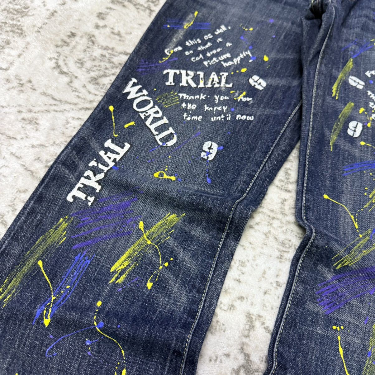 semanticdesign Semantic Design Japan Paint Splatter Poems Flare Jeans Size US 30 / EU 46 - 4 Thumbnail