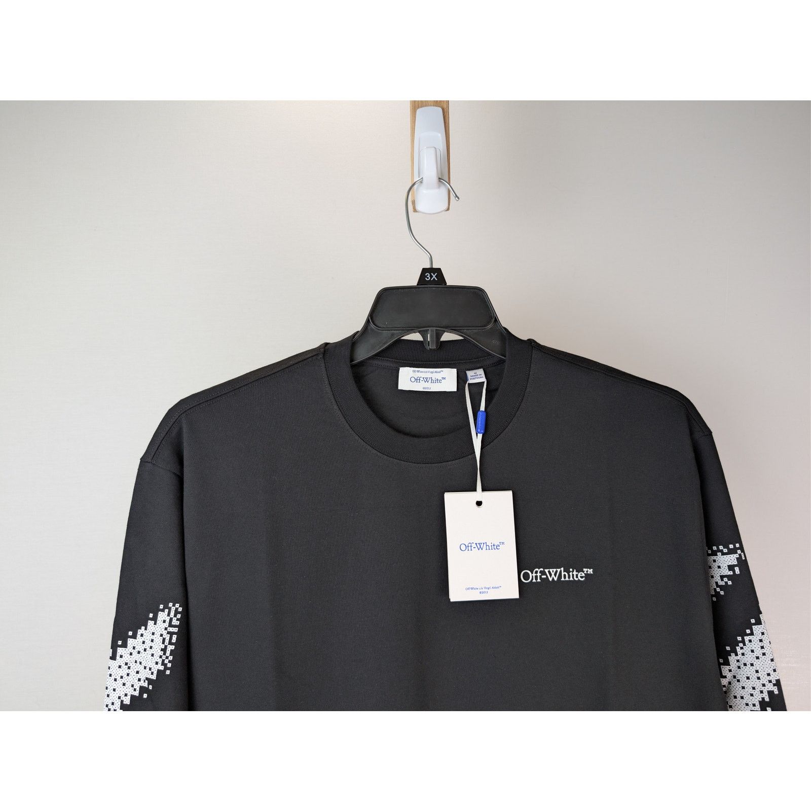 Off-White o1rshd1 Q:2 / Pixel Diag Skate L/S T-Shirt in Black/White Size US XL / EU 56 / 4 - 3 Thumbnail