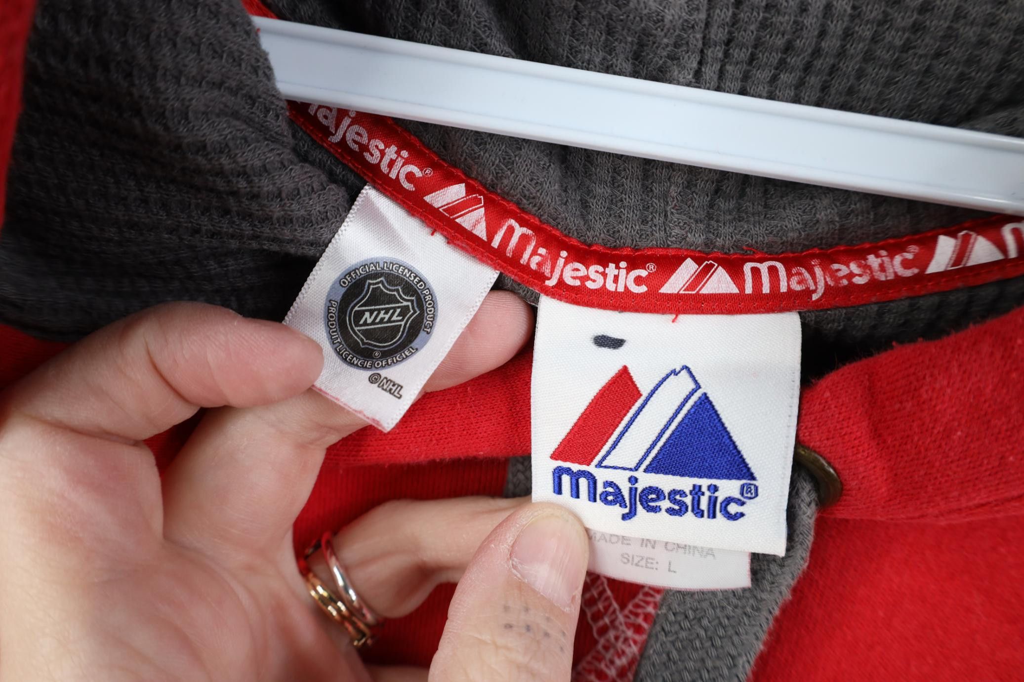 Majestic Majestic Detroit Red Wings Hockey Jersey Hoodie Sweatshirt Size US L / EU 52-54 / 3 - 12 Thumbnail