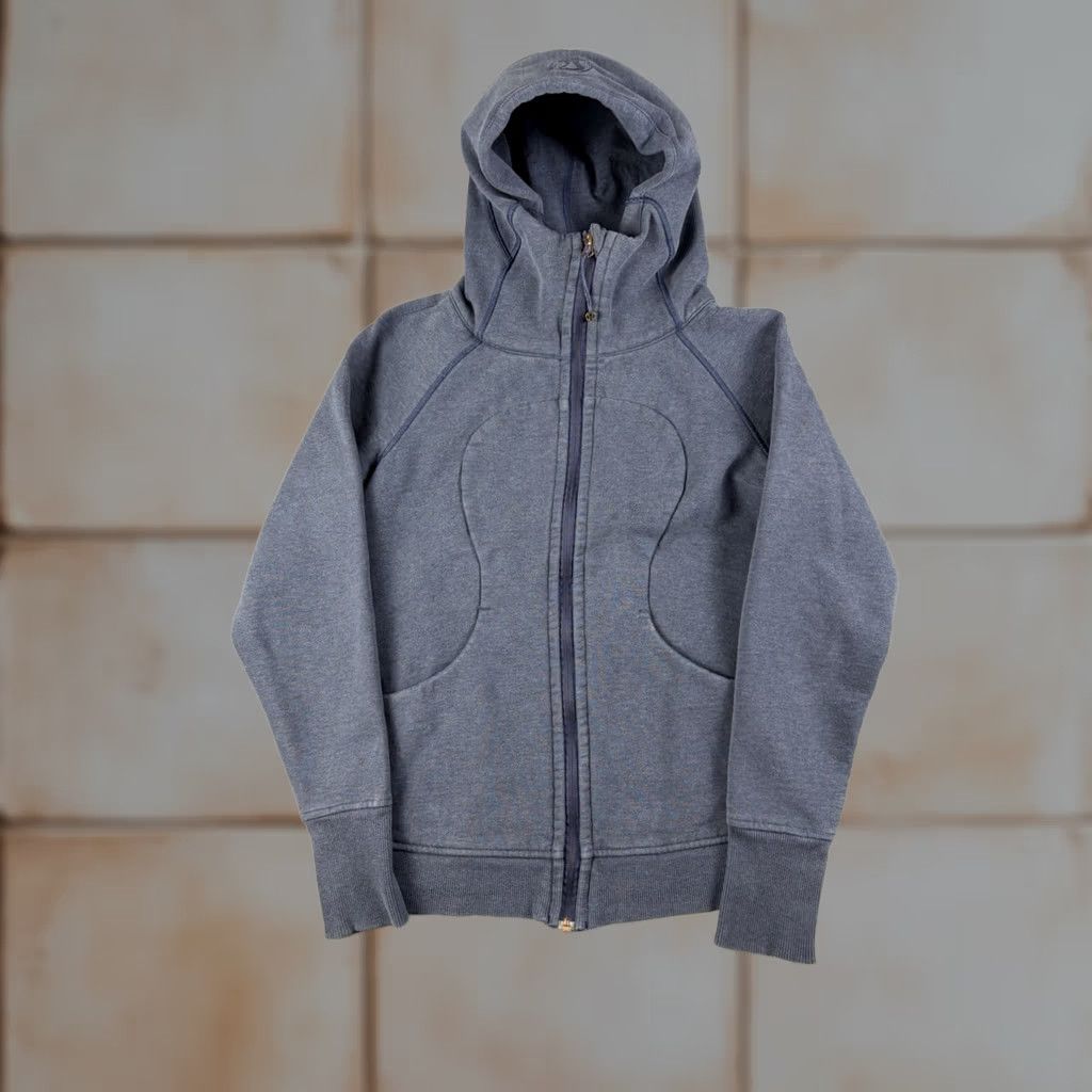 Lululemon Lululemon Scuba Hoodie Women L Blue Full Zip High Neck Logo Activewear Sweatshirt Size L / US 10 / IT 46 - 1 Thumbnail