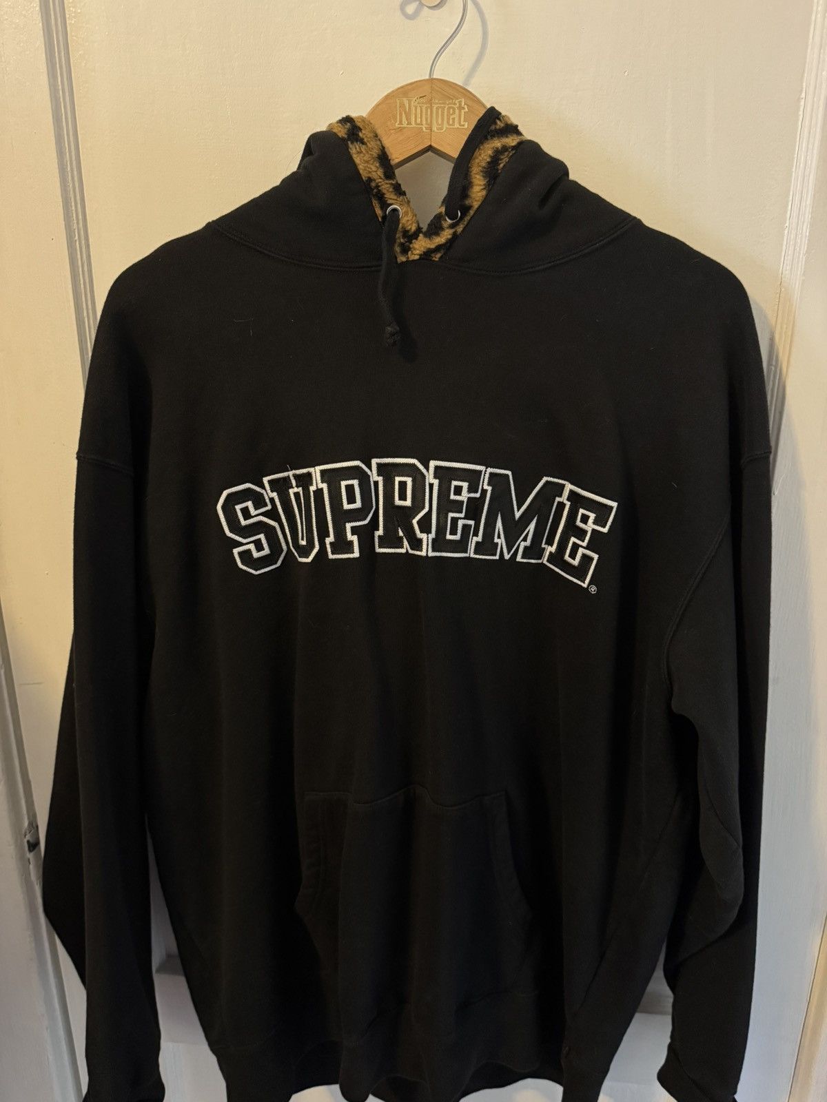 Supreme Supreme FW21 Leopard Trim Hooded Sweatshirt | Grailed