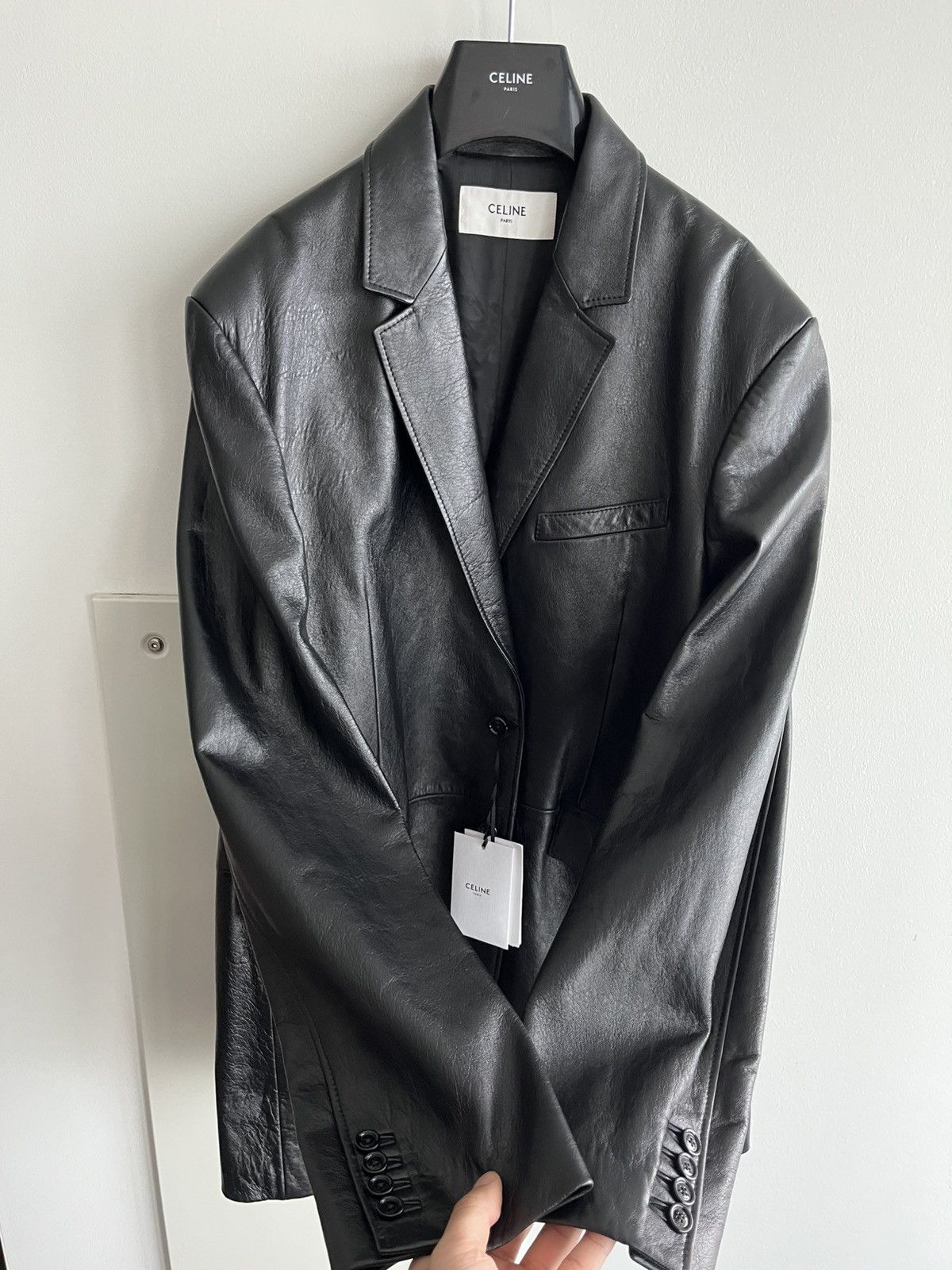 Celine × Hedi Slimane $6k Value Celine Paris Leather Blazer by Hedi Slimane Size 54R - 8 Thumbnail