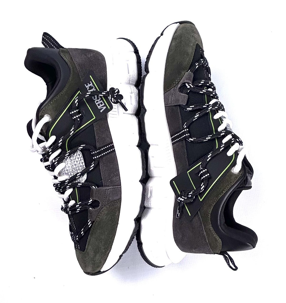 Versace Versace Trigreca Sneakers EU44/US11 Black Olive Green Italy Size US 11 / EU 44 - 7 Thumbnail