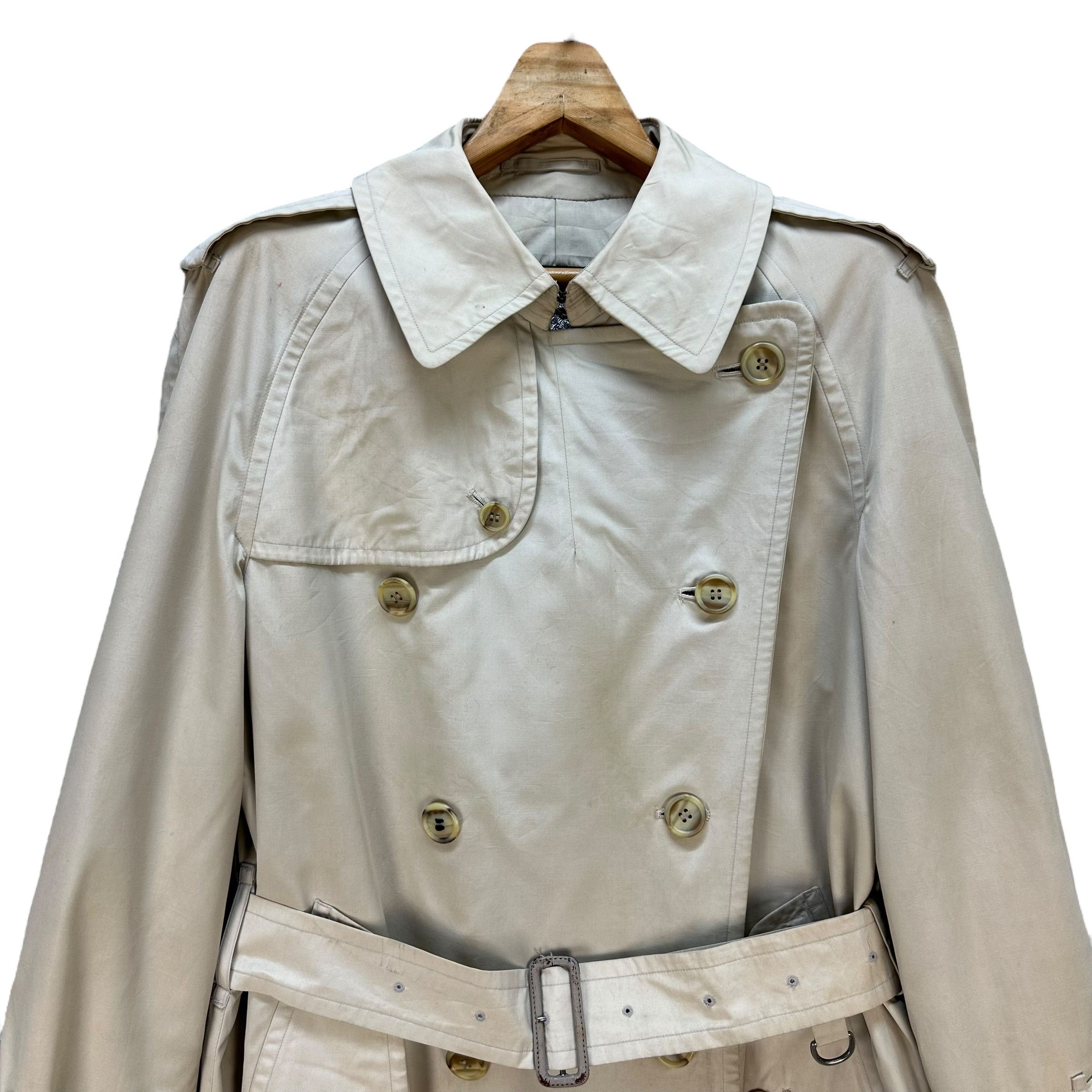 Burberry Vintage 90's BURBERRYS Double Breasted Trench Coat #A72-1755 Size L / US 10 / IT 46 - 2 Thumbnail