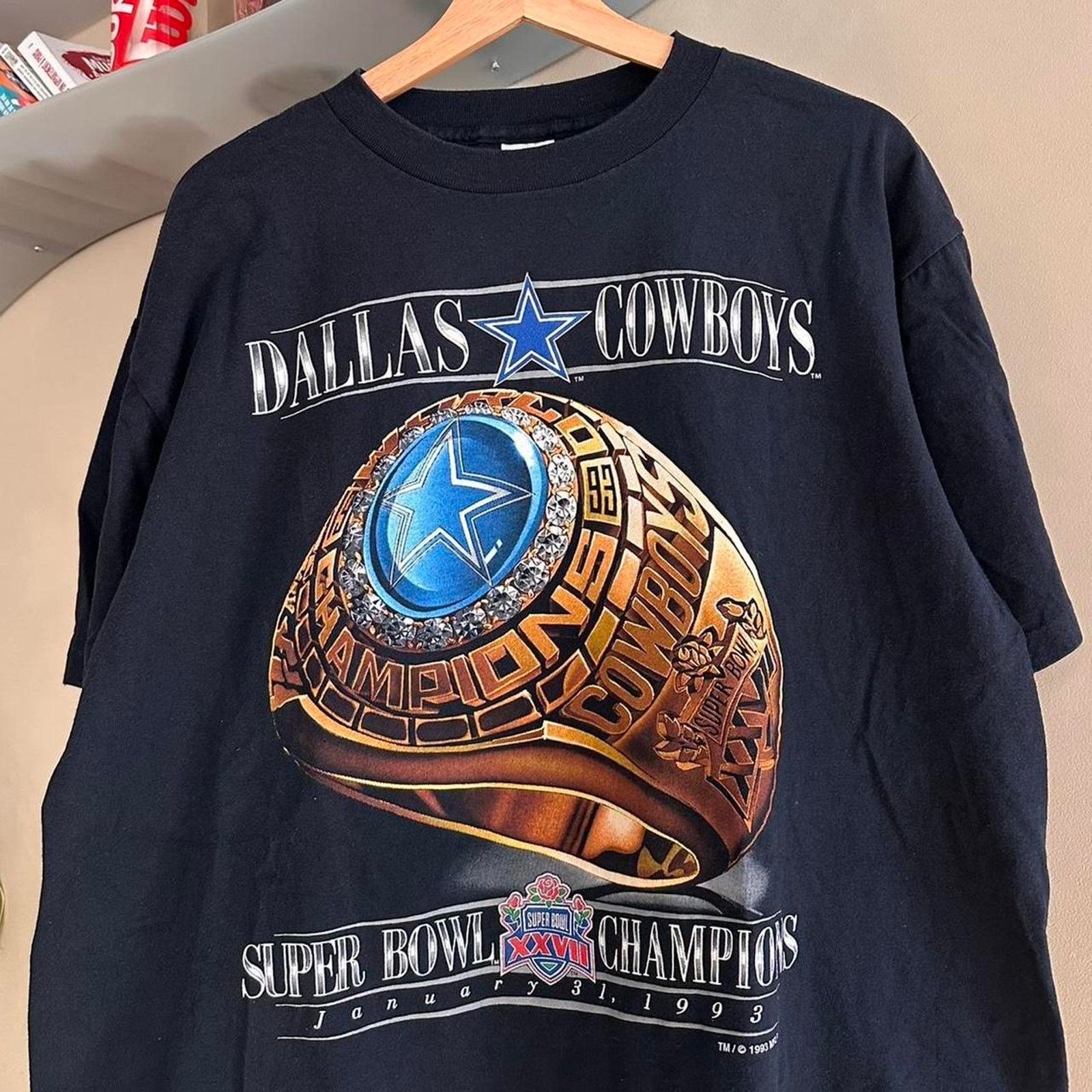 Salem Sportswear × Vintage Vintage 1993 Dallas Cowboys Ring Shirt Size US XL / EU 56 / 4 - 2 Thumbnail