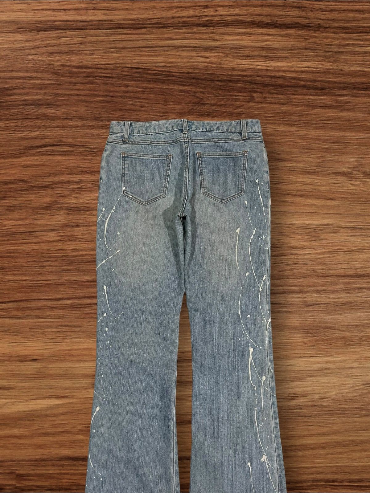Hysteric Glamour × Japanese Brand × Tornado Mart Japanese Brand Paint Splattered Blue Wash Retro Flare Jeans Size US 29 - 6 Thumbnail