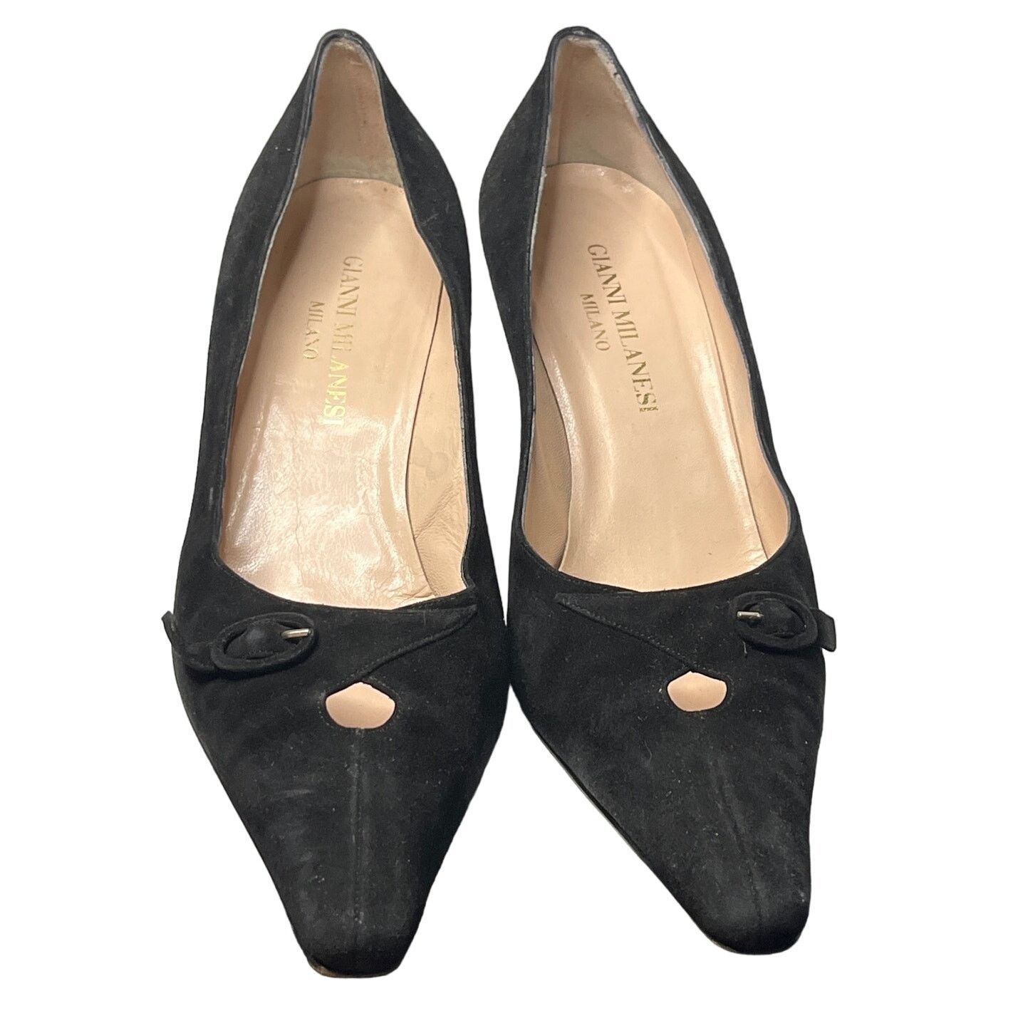 Gianni Valentino Gianni Milanesi Black Suede Pointed Pumps EU 39.5 Italy Size US 9 / IT 39 - 5 Thumbnail