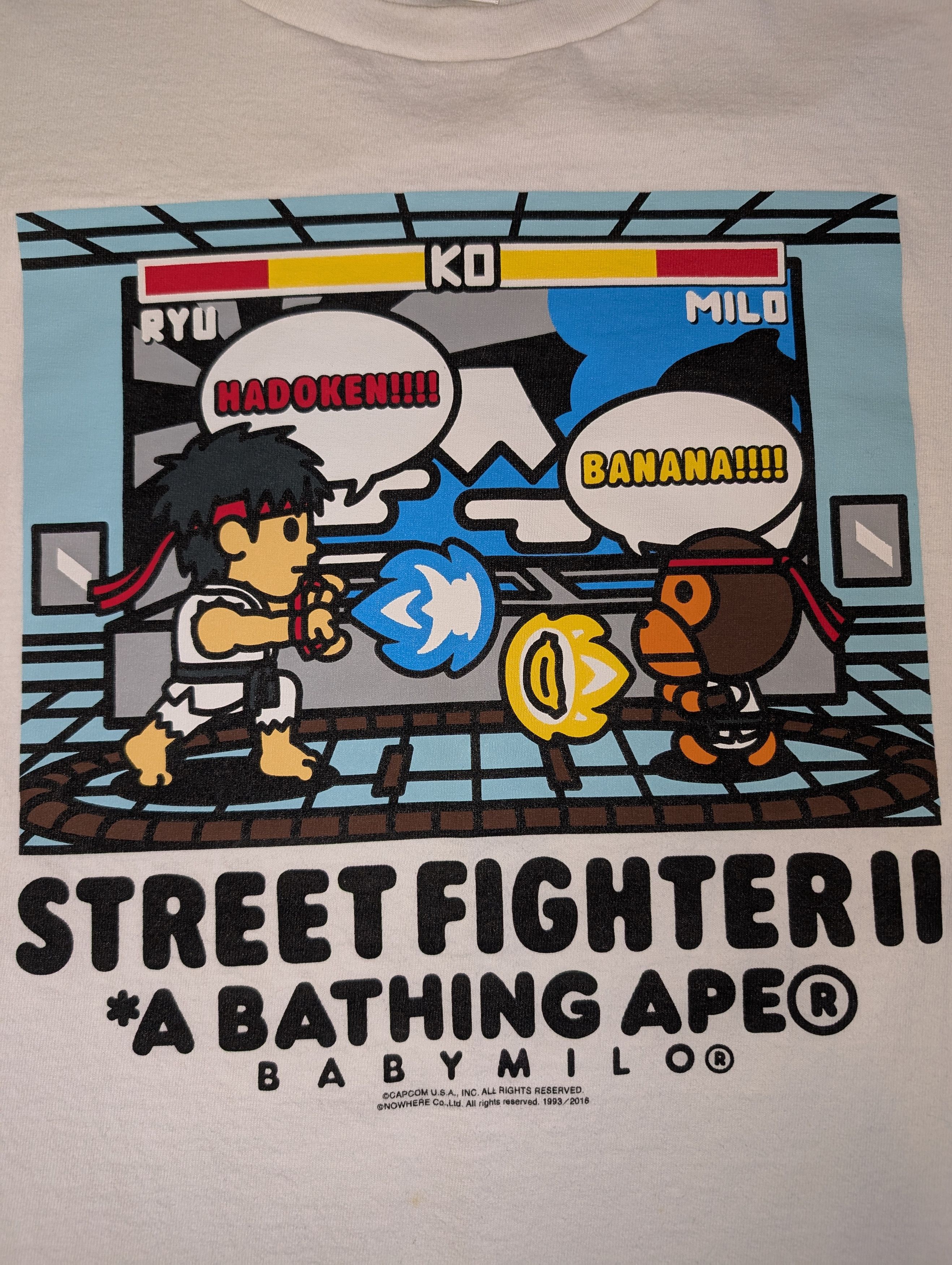 Bape BAPE X STREET FIGHTER HADOKEN/BANANA WHITE TEE LARGE Size US L / EU 52-54 / 3 - 2 Thumbnail