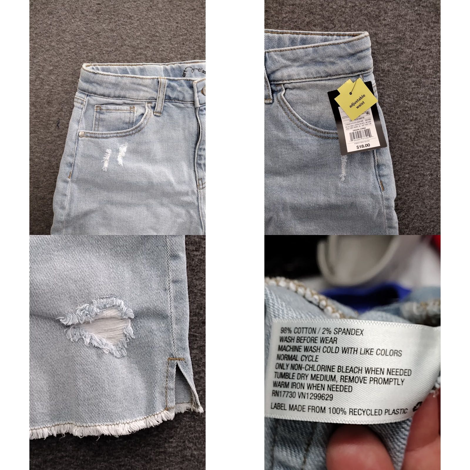 Vintage Art Class Cropped Women's Jeans Shorts light blue XL 14-16 Denim 5-Pocket Relaxed Mid Rise Casual Spring Summer Blue denim shorts (Women) Size 40" / US 18 - 8 Thumbnail