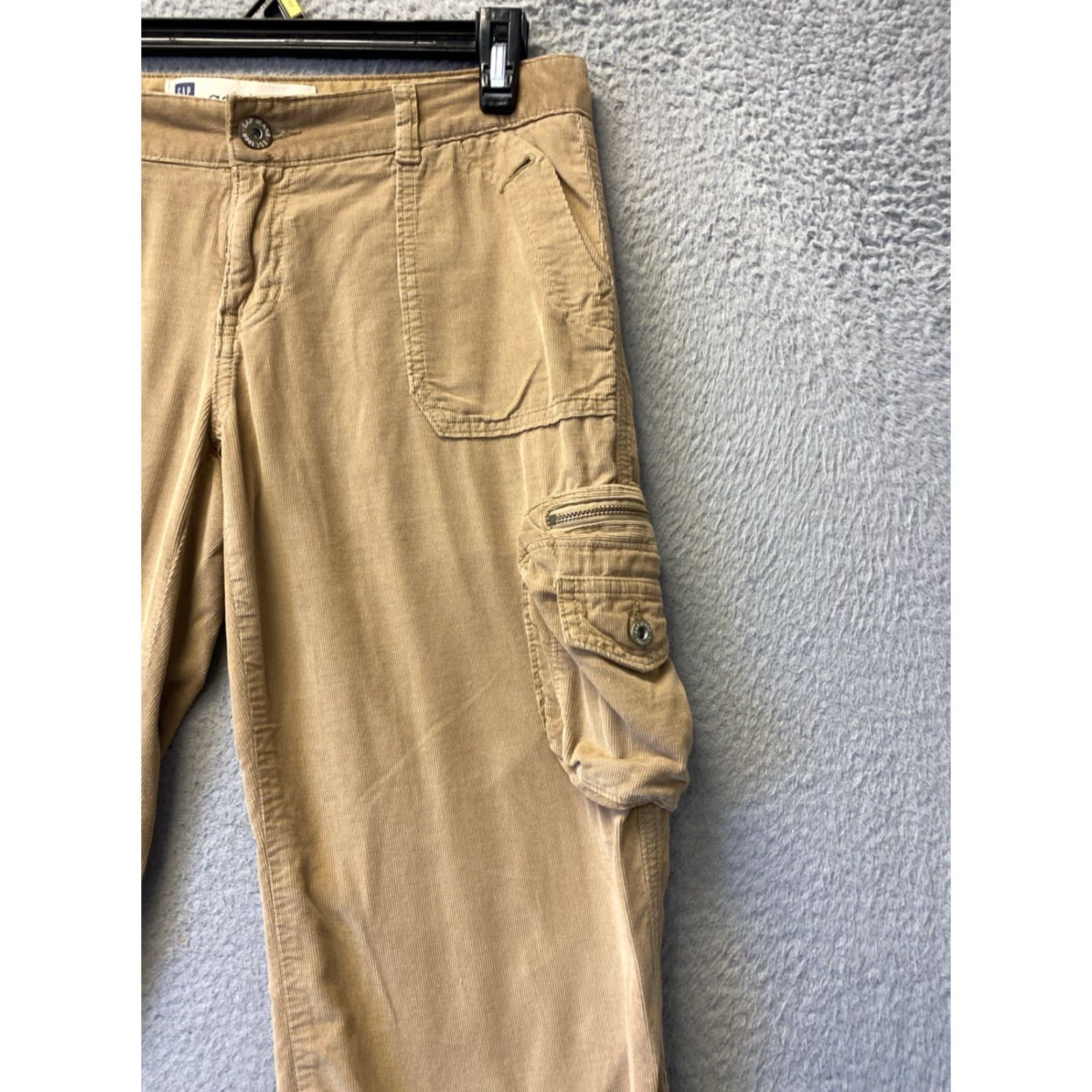 Gap GAP Tan Cargo Cropped Pants Women’s Size 6 Corduroy Regular Fit Size 28" / US 6 / IT 42 - 2 Thumbnail