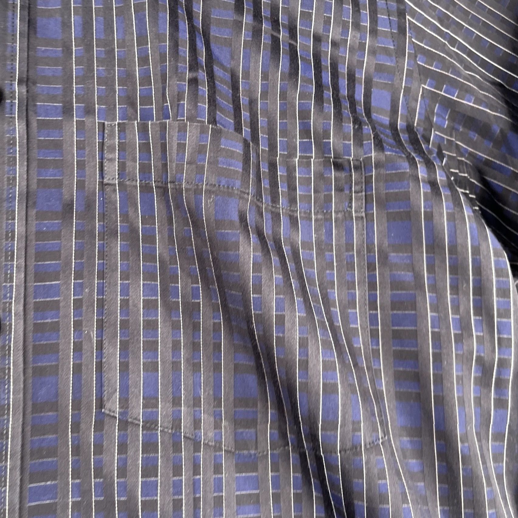 BUGATCHI BUGATCHI UOMO Shirt Medium Black Navy Check Button-Up Long Sleeve Mens Size US M / EU 48-50 / 2 - 3 Thumbnail