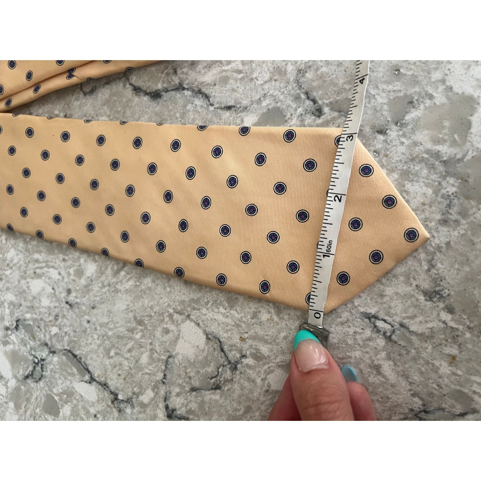 Vintage Vintage Adolfo 100% Imported Silk Men's Neck Tie Yellow Size ONE SIZE - 8 Thumbnail