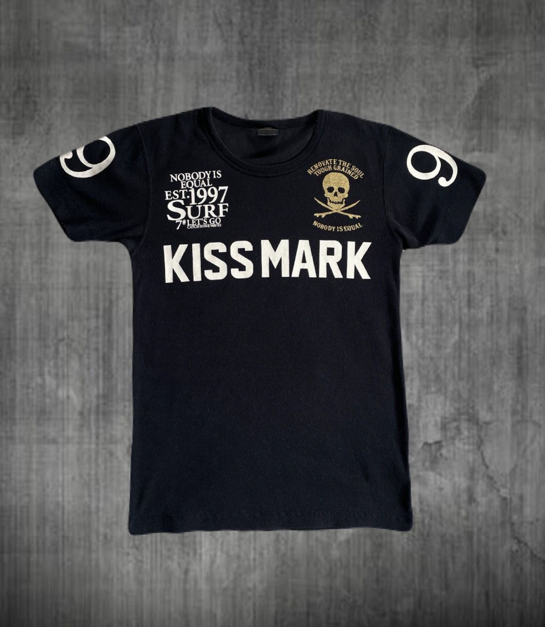 2000s Japanese archive Vkei Skull Poem Slim-Fit T-Shirts Y2K