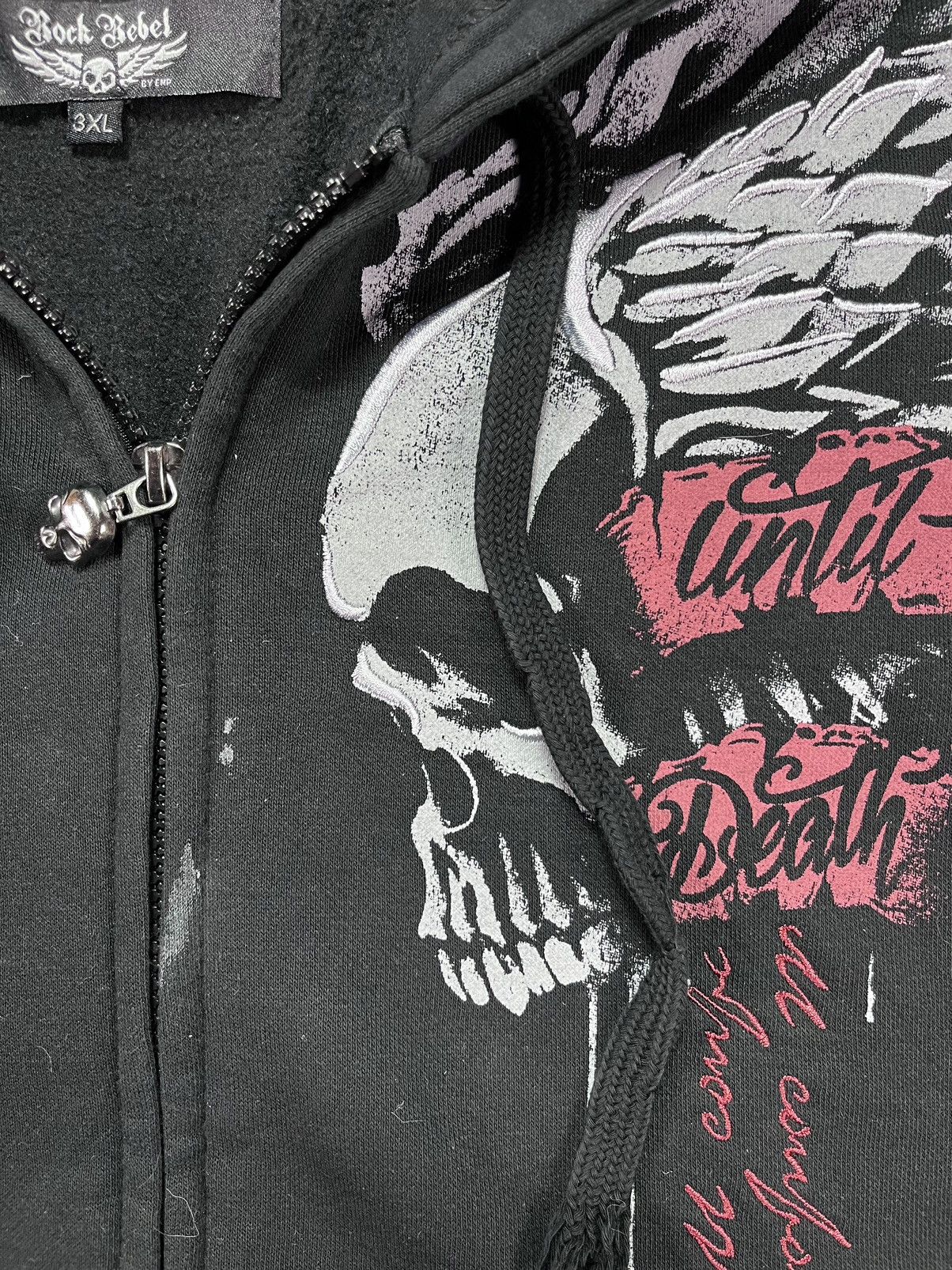 Japanese Brand Rock Rebel Printed Zip Hoodie XL Metal Affliction Rare Size US XL / EU 56 / 4 - 10 Thumbnail