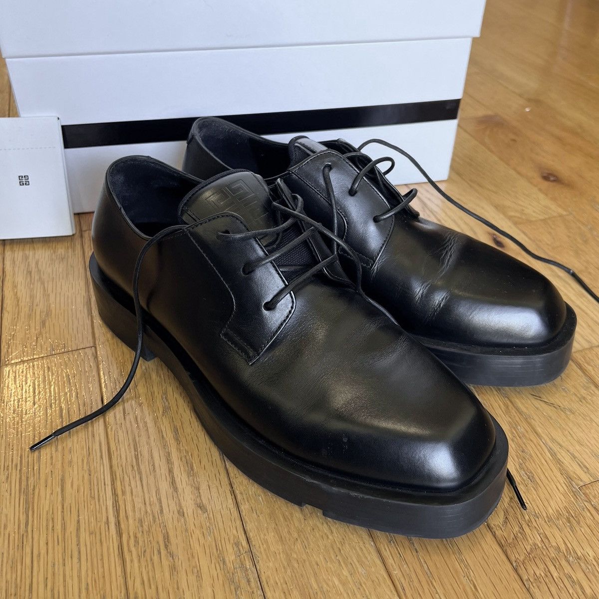 Givenchy Givenchy Black Squared Lace-Up Derbys Size US 8 / EU 41 - 1 Thumbnail