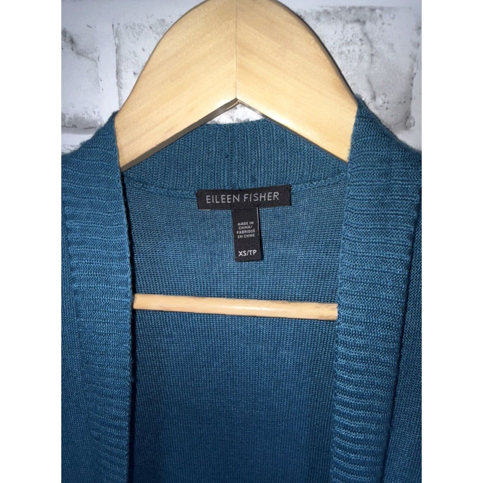 Eileen Fisher Eileen Fisher Teal Long Duster Open Front Cardigan TENCEL BLEND Womens XS Blue Cardigan Sweater Pockets Tencel Blend Size XS / US 0-2 / IT 36-38 - 3 Thumbnail