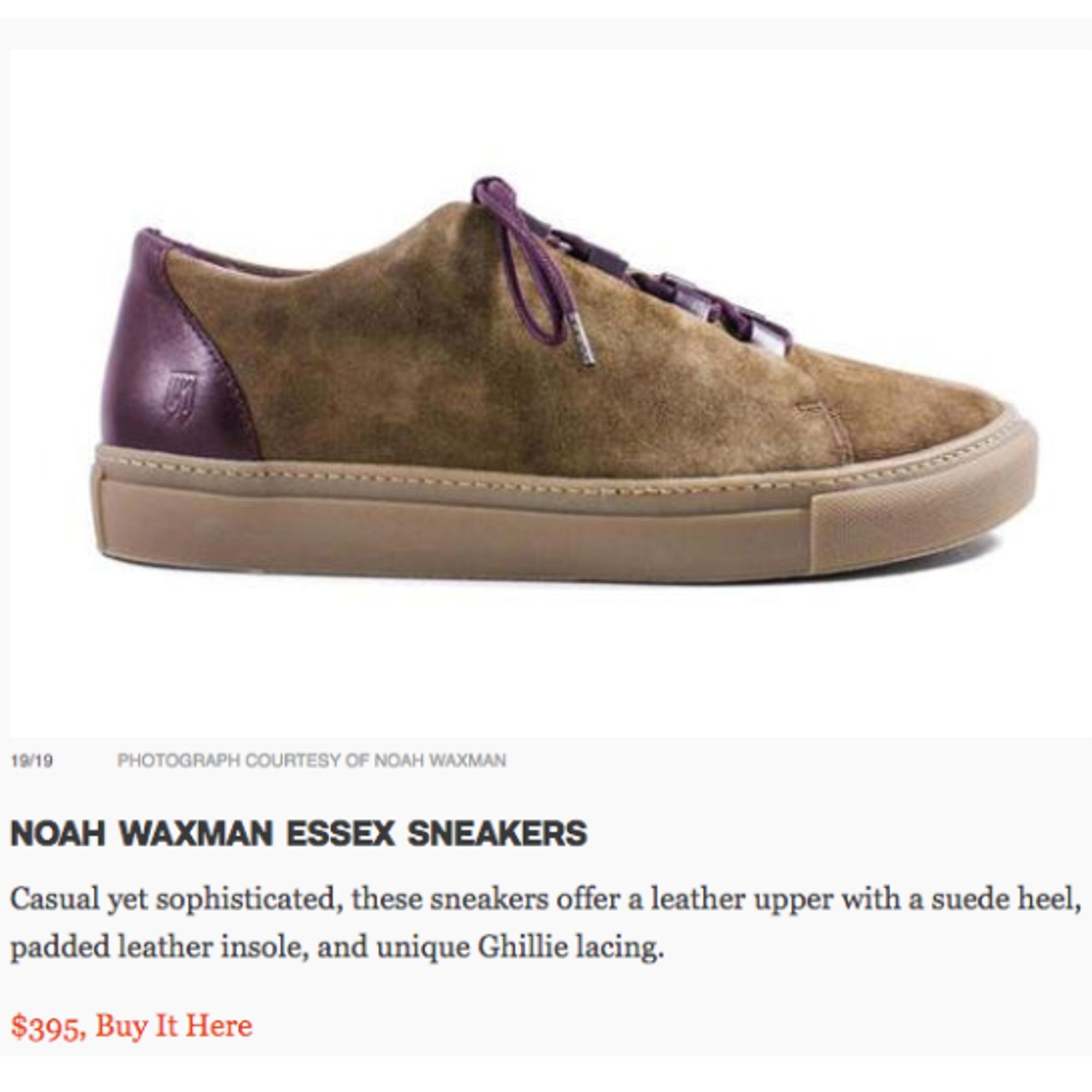 Other Worn Once? Noah Waxman Essex Sneakers Men 9.5 Brown Leather Size US 9.5 / EU 42-43 - 5 Thumbnail