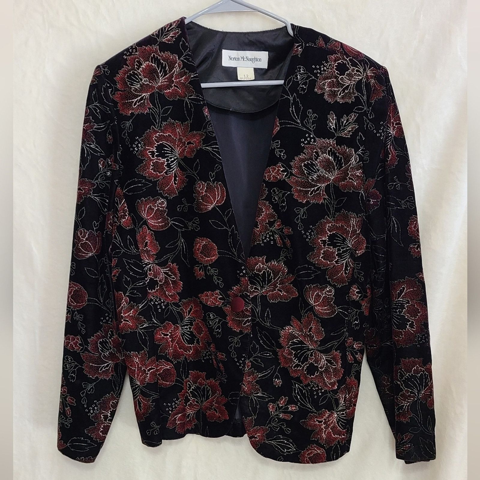 Vintage Vintage Norton McNaughton Women's Velvet Jacket Size 12 Size XL / US 12-14 / IT 48-50 - 1 Thumbnail