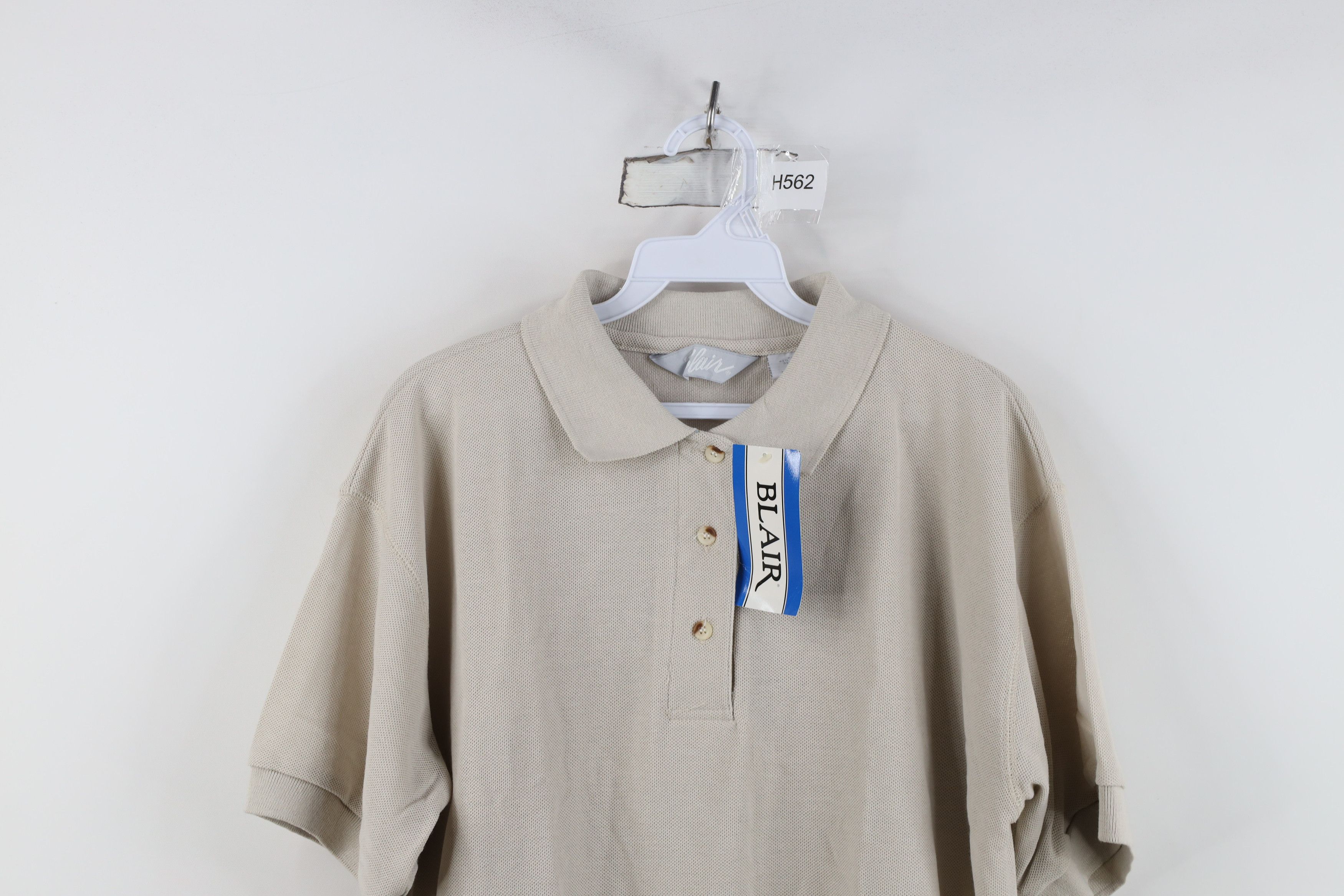 Vintage Deadstock Vintage 90s Streetwear Blank Golf Polo Shirt Beige Size L / US 10 / IT 46 - 2 Thumbnail