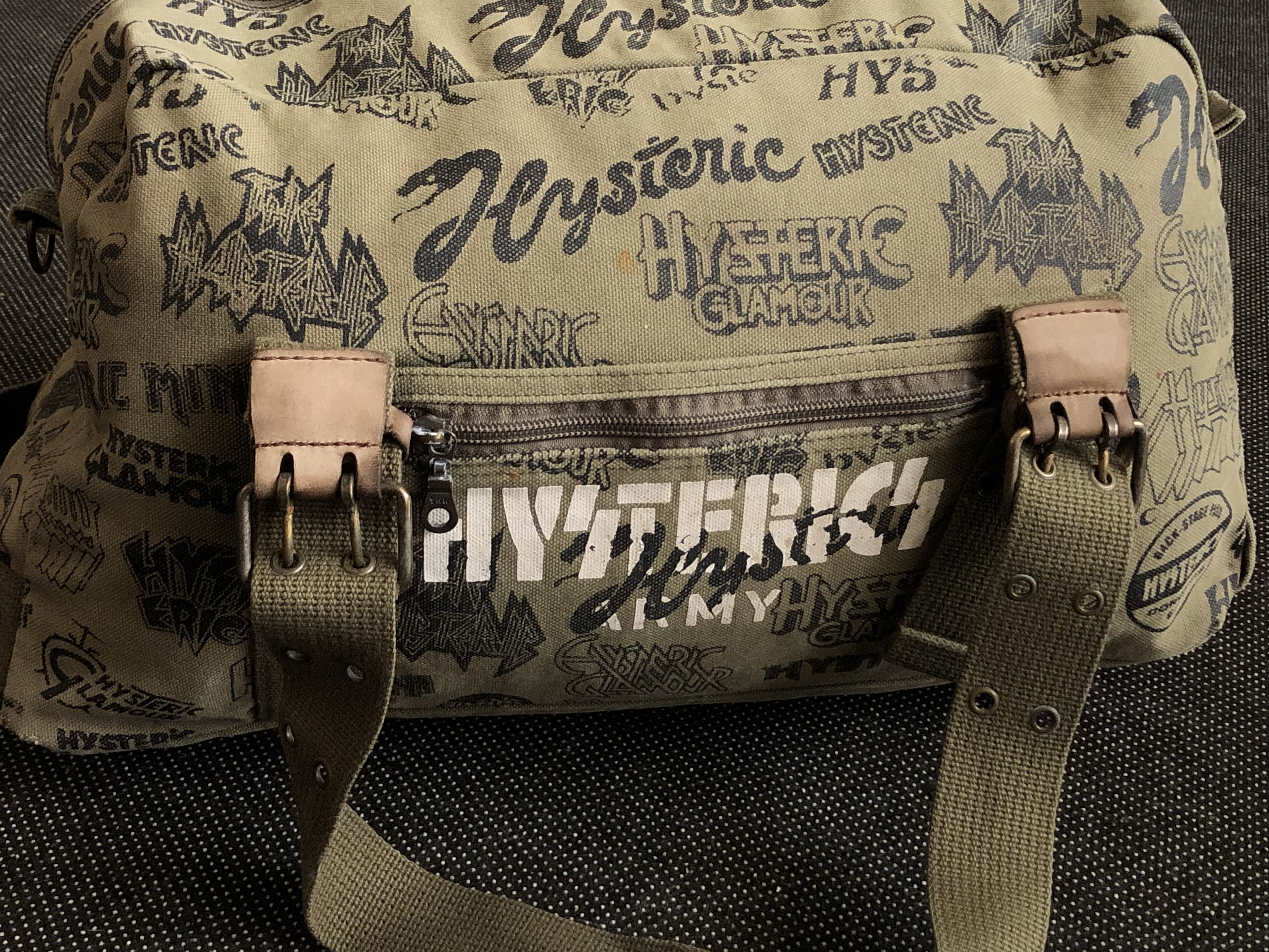 Hysteric Glamour × Vintage RARE🔥VINTAGE 90’S HYSTERIC GLAMOUR ARMY METAL DUFFLE BAG Size ONE SIZE - 8 Thumbnail