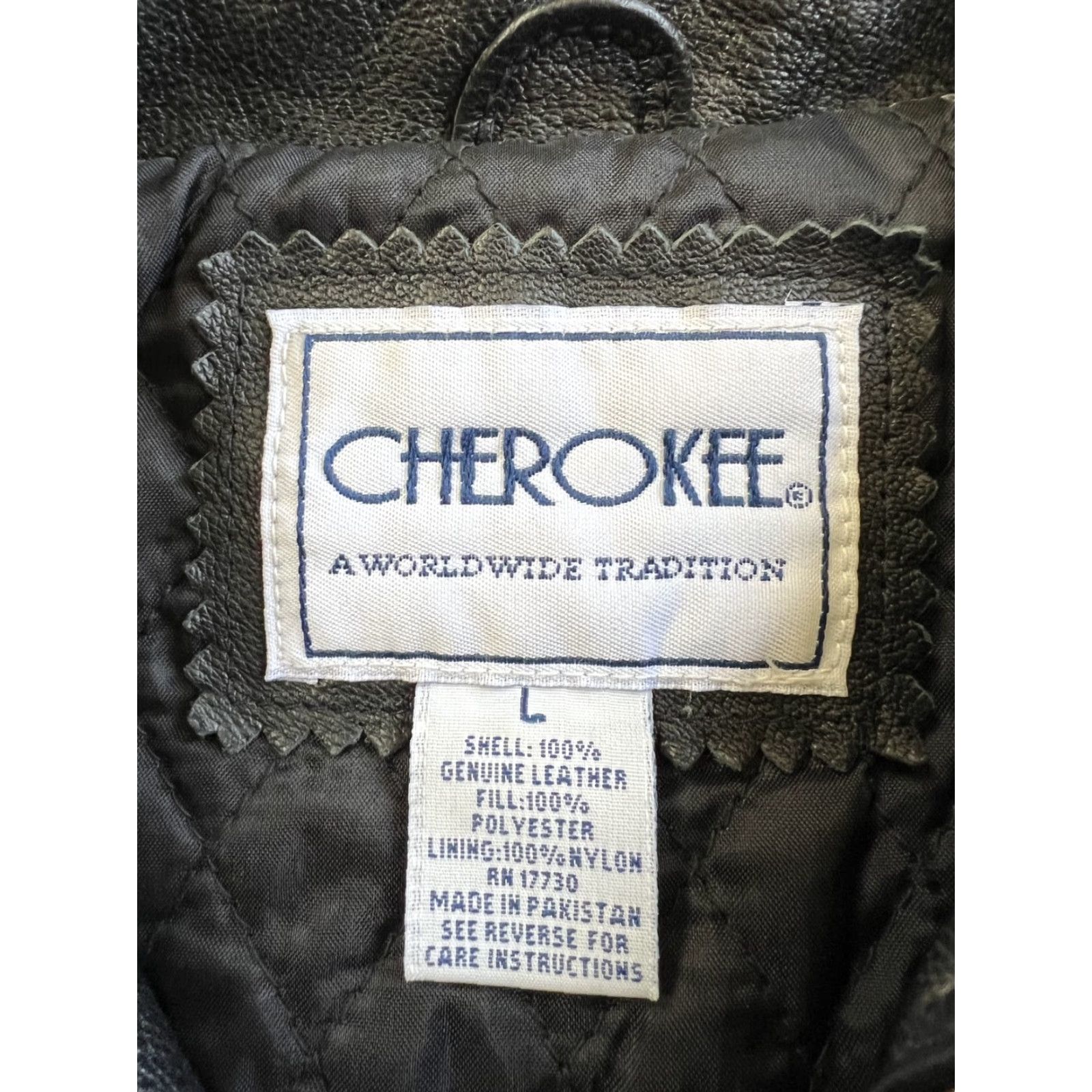 Cherokee VINTAGE Cherokee Leather Jacket Women's L City Basic Jacket, Black, Regular Fit, 90s Y2K, Spring Fall Winter Womens Size L / US 10 / IT 46 - 4 Thumbnail