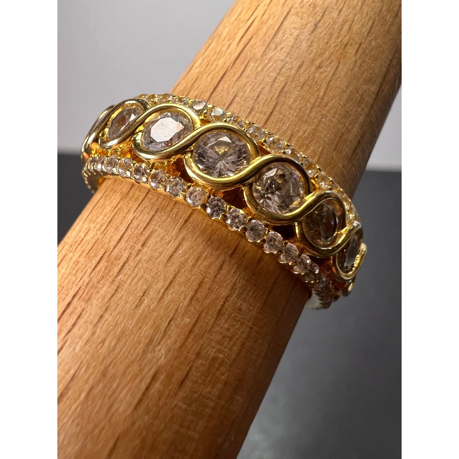 Other CZ gold over Sterling eternity band mens ring size 11 Size ONE SIZE - 7 Thumbnail