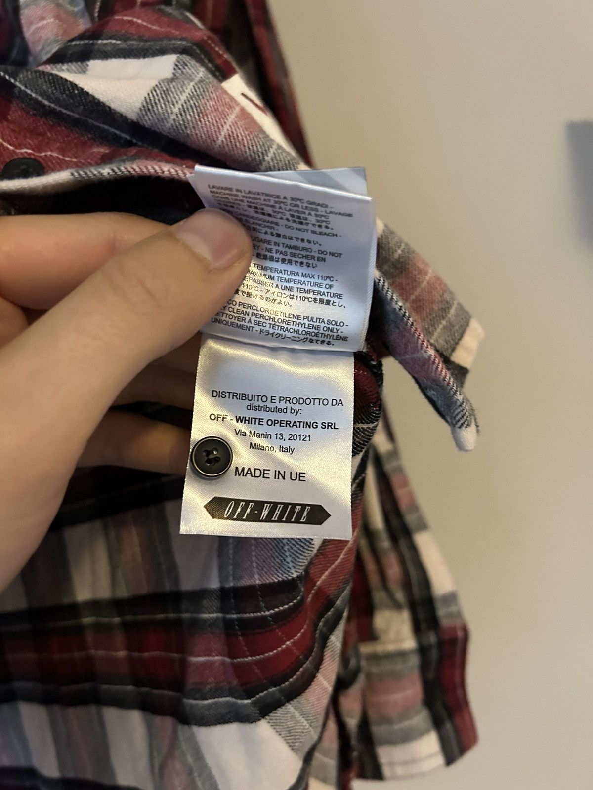Off-White Flannel Shirt Diagonal Backprint Size US S / EU 44-46 / 1 - 10 Thumbnail
