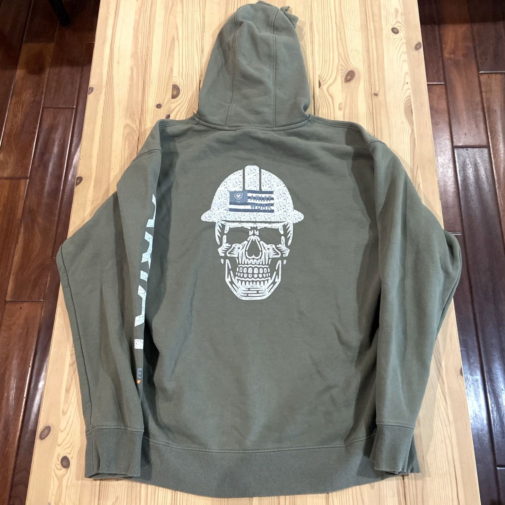 Ariat Ariat Rebar Pullover Hoodie Men M Green Fleece Skull Crew Neck Hooded Shirt Size US M / EU 48-50 / 2 - 6 Thumbnail