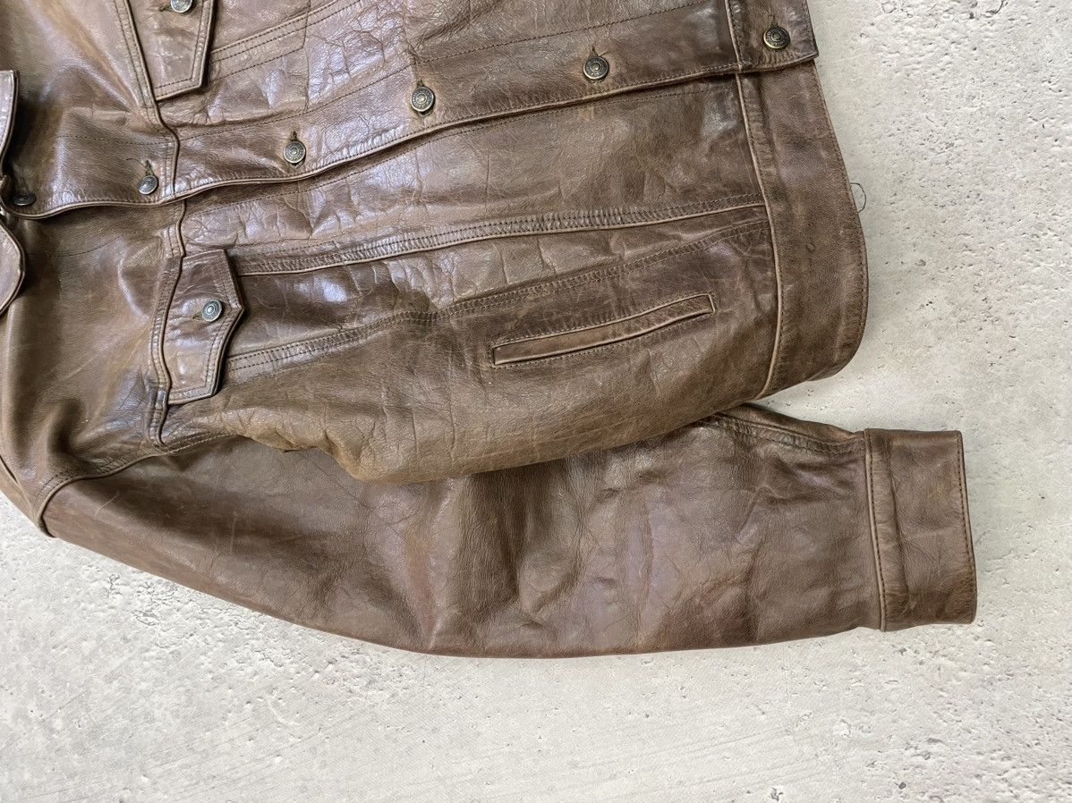 90s retro GAP trucker jacket brown leather