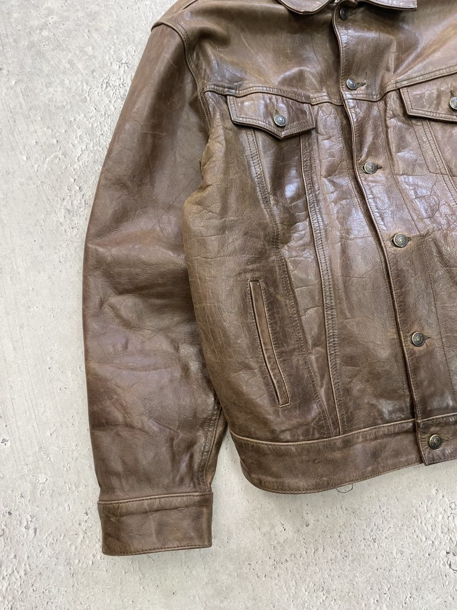 Gap 90s retro GAP trucker jacket brown leather Size US L / EU 52-54 / 3 - 8 Thumbnail