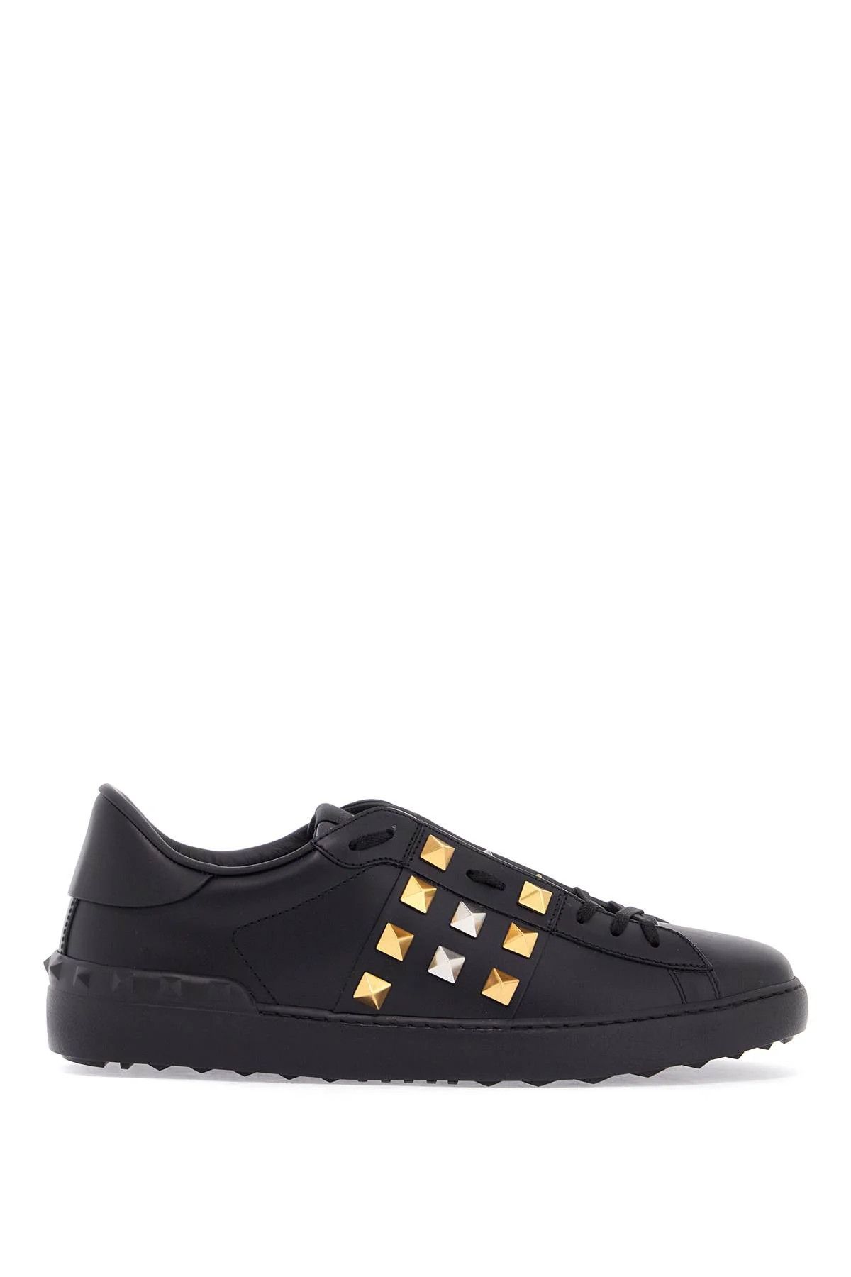 Valentino o1s22i1n1224 Rockstud Untitled Leather Sneakers in Black Size US 7 / EU 40 - 1 Thumbnail