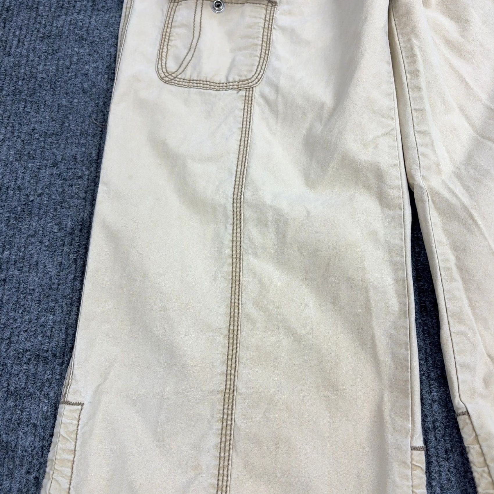 Vintage VINTAGE Unionbay Cargo Pants Womens 13 Tan Cotton Wide Leg Utility Y2K Grunge Skater Size 34" / US 12 / IT 48 - 3 Thumbnail