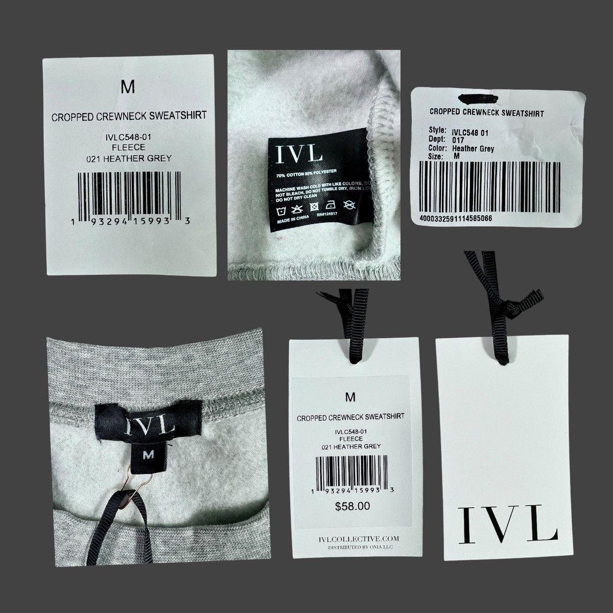 Other IVL Collective Women’s Crewneck Sweatshirt Fleece Grey Sz M Size M / US 6-8 / IT 42-44 - 18 Thumbnail