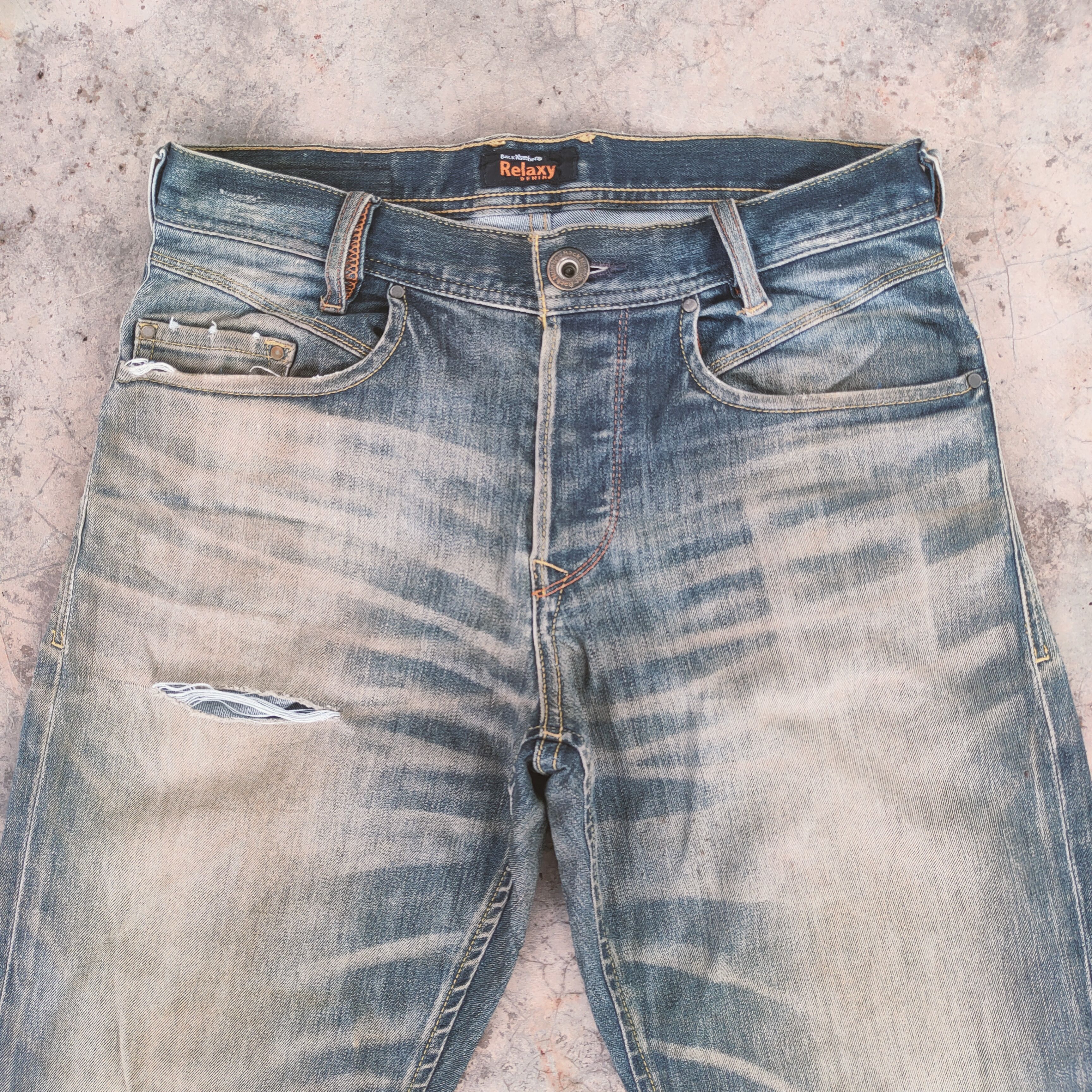 Rusty VINTAGE BACK NUMBER RUSTY RIPPED FADED JEANS DENIM PANTS Size US 30 / EU 46 - 4 Thumbnail